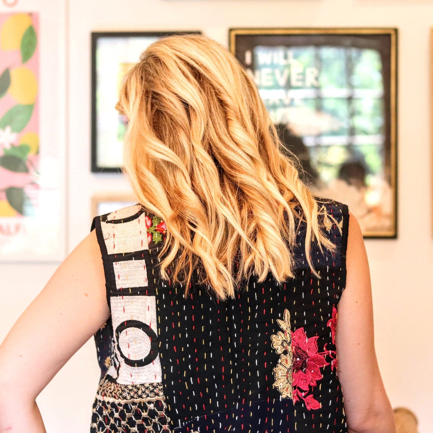 Kantha Waistcoat in Midnight - Handmade Jewellery - i am boho