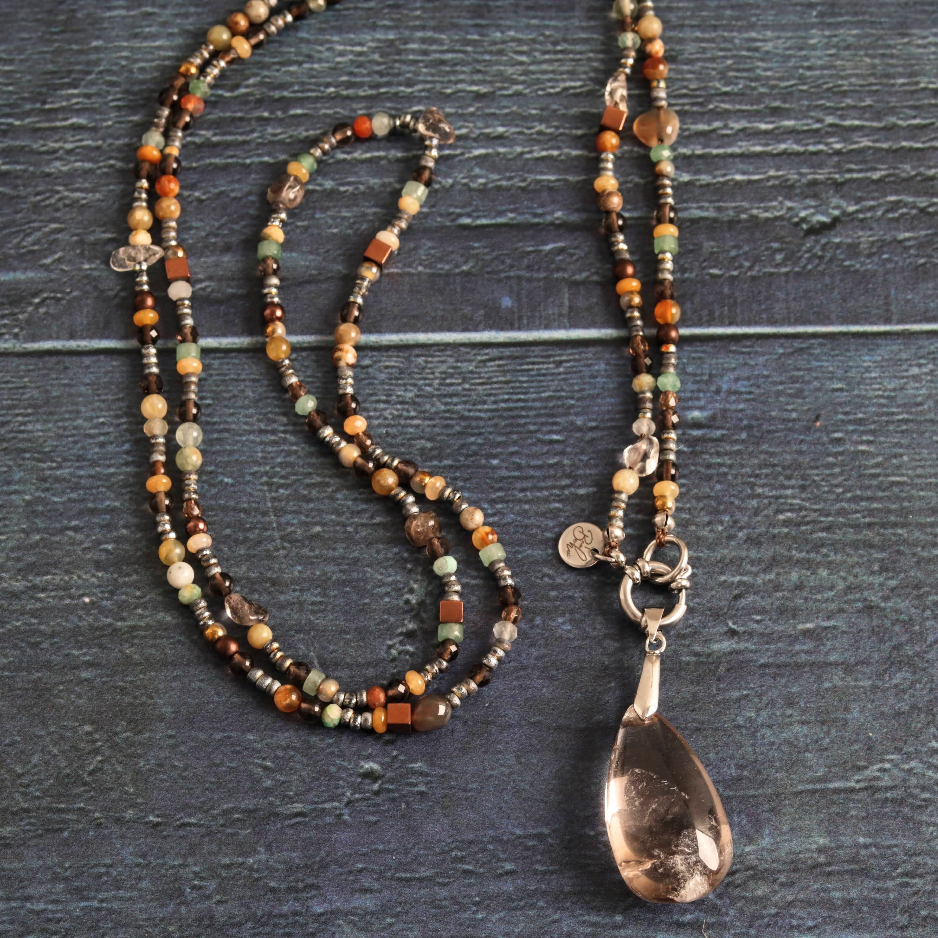 Smokey Jade Lariat - Handmade Jewellery - i am boho
