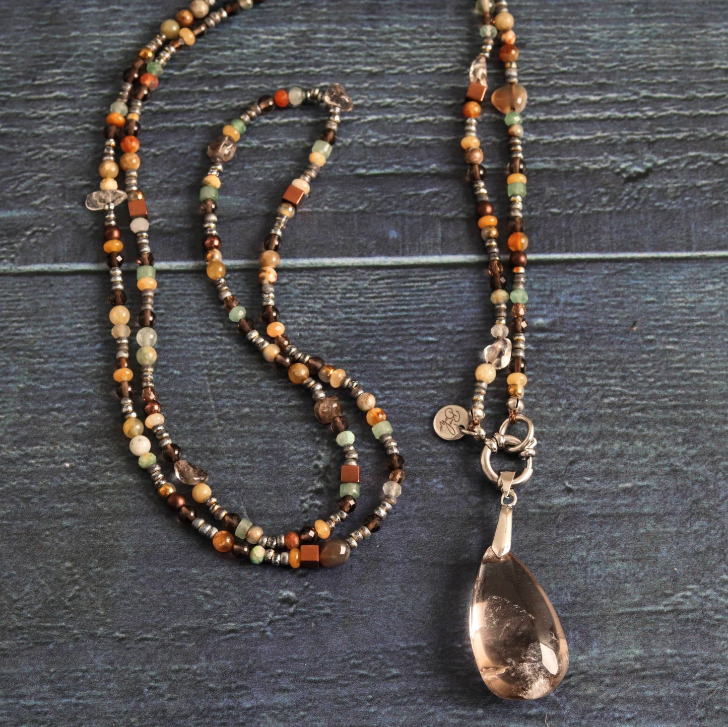 Smokey Jade Lariat - Handmade Jewellery - i am boho