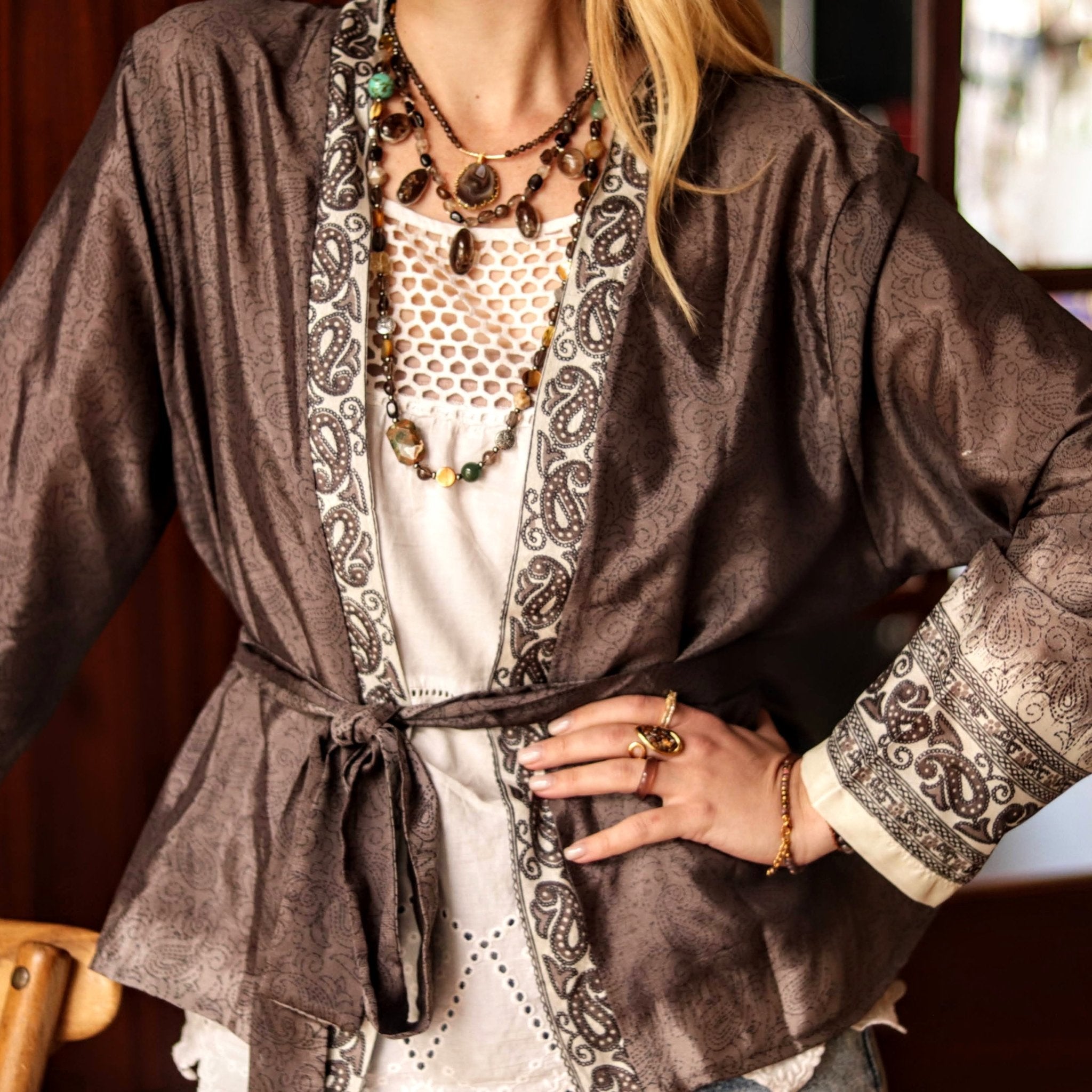 Paisley Silk Jacket - Handmade Jewellery - i am boho