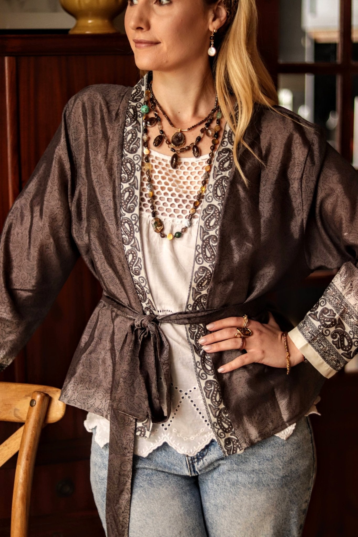 Paisley Silk Jacket - Handmade Jewellery - i am boho
