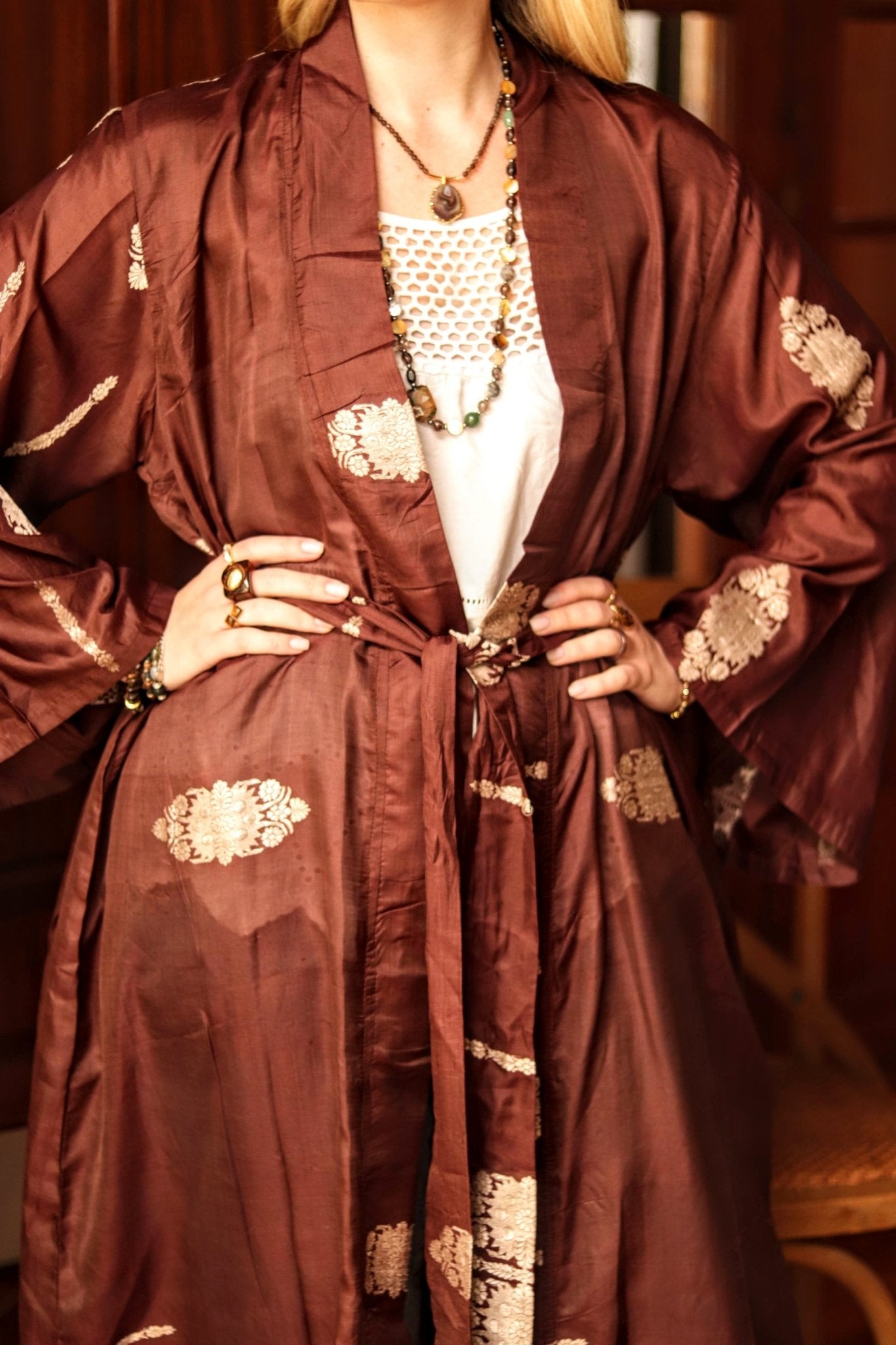 Umber Silk Kimono - Handmade Jewellery - i am boho