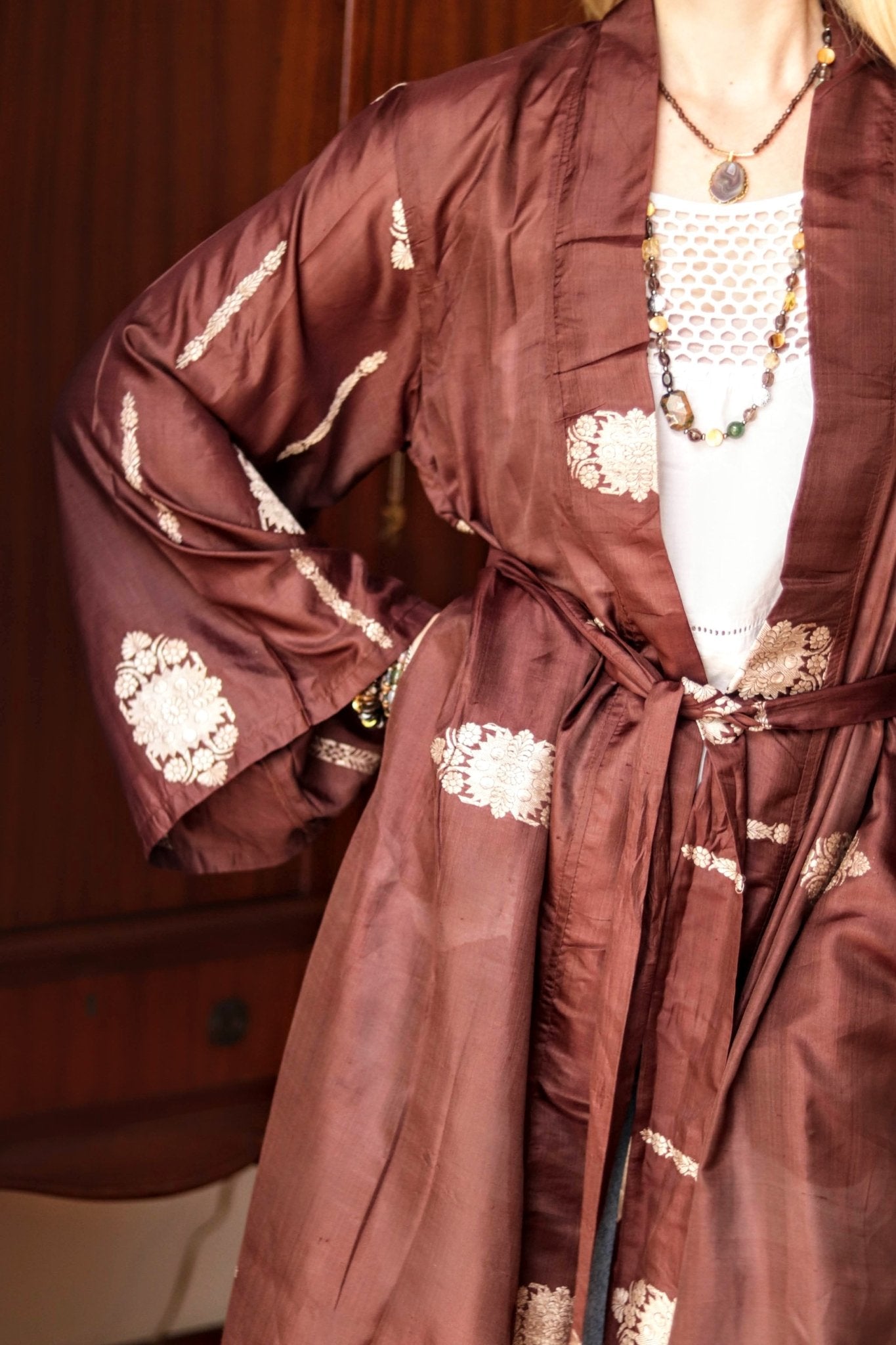 Umber Silk Kimono - Handmade Jewellery - i am boho