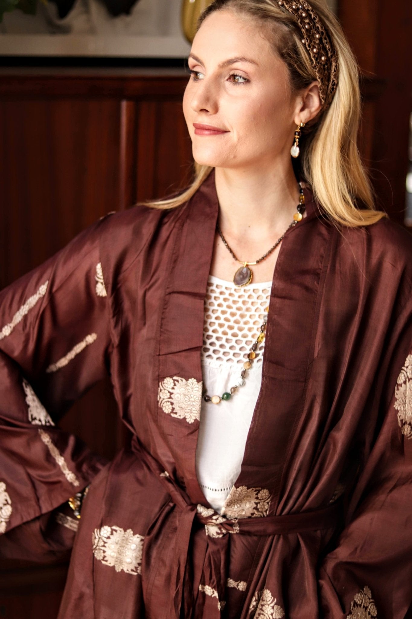 Umber Silk Kimono - Handmade Jewellery - i am boho