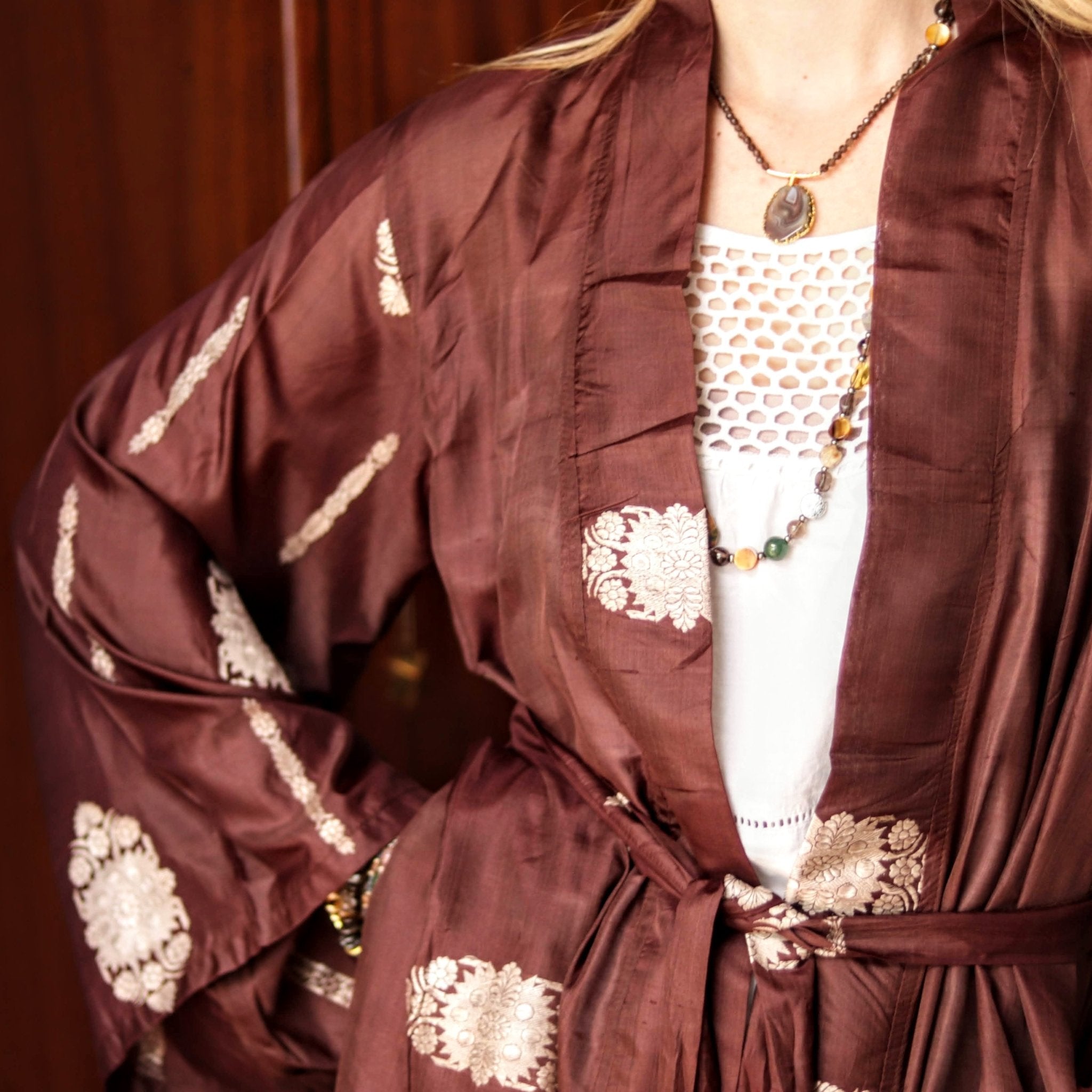 Umber Silk Kimono - Handmade Jewellery - i am boho