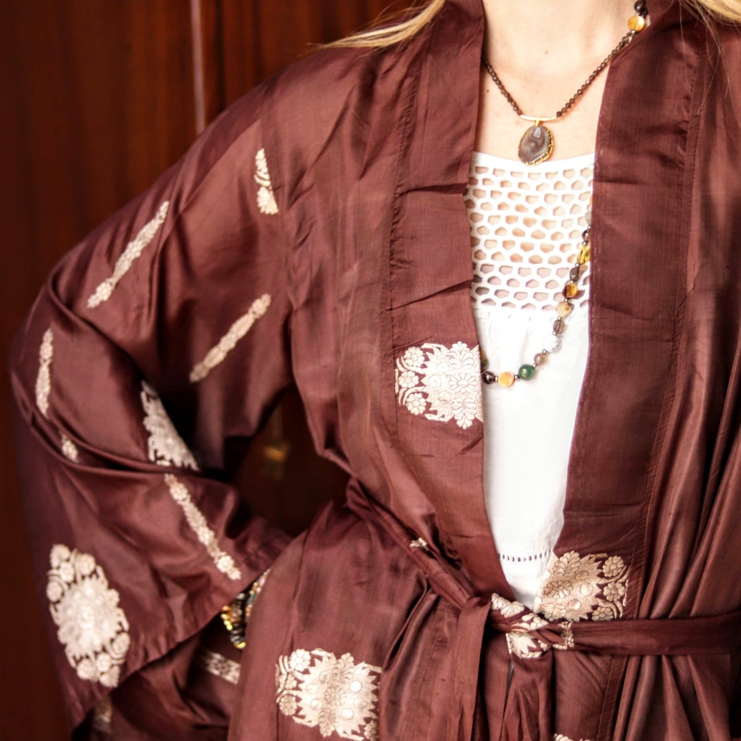 Umber Silk Kimono - Handmade Jewellery - i am boho