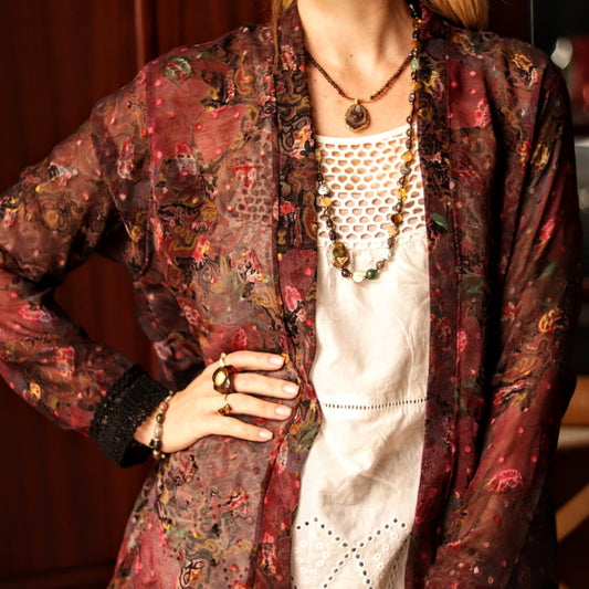 Dark Bloom Kimono - Handmade Jewellery - i am boho