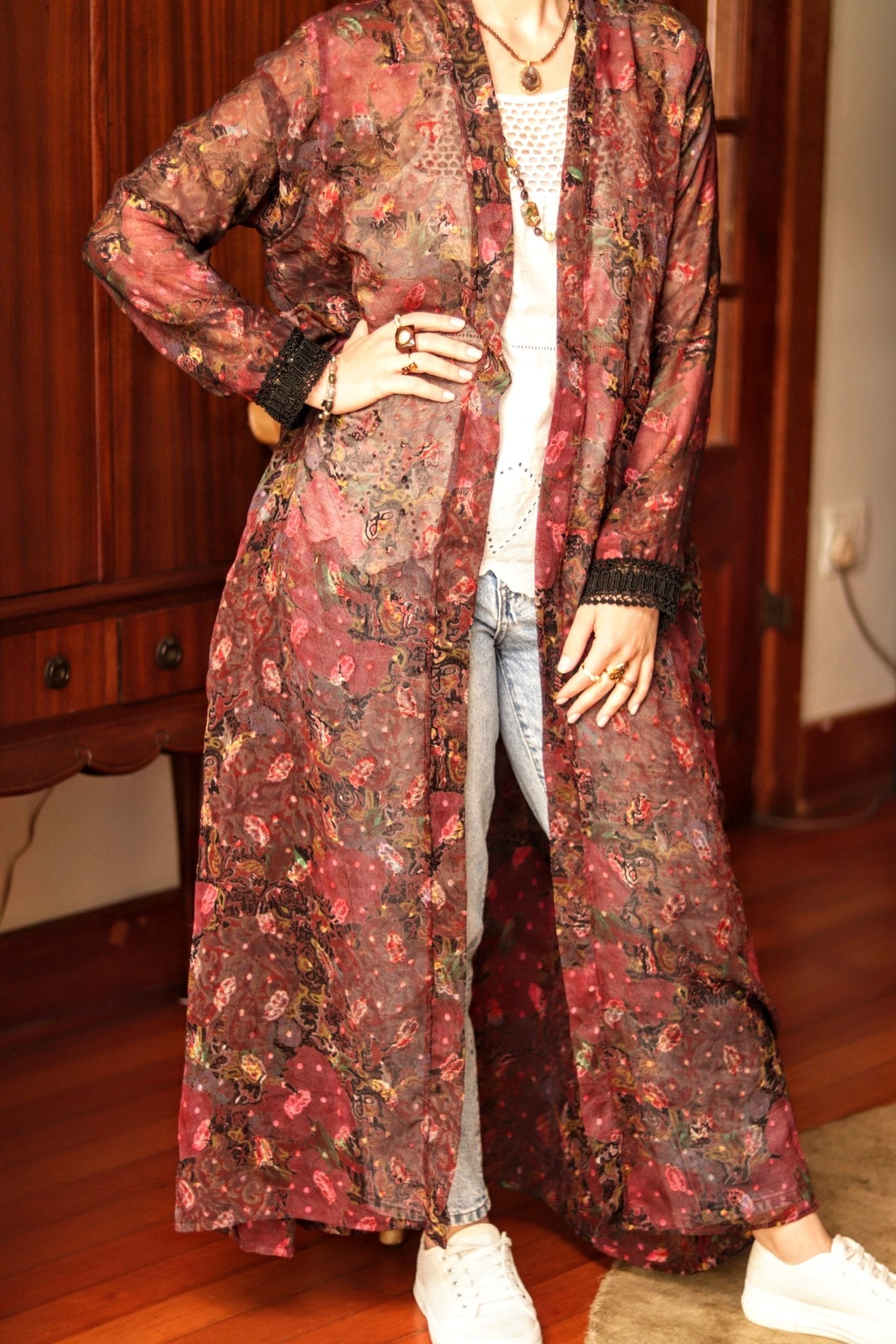 Dark Bloom Kimono - Handmade Jewellery - i am boho