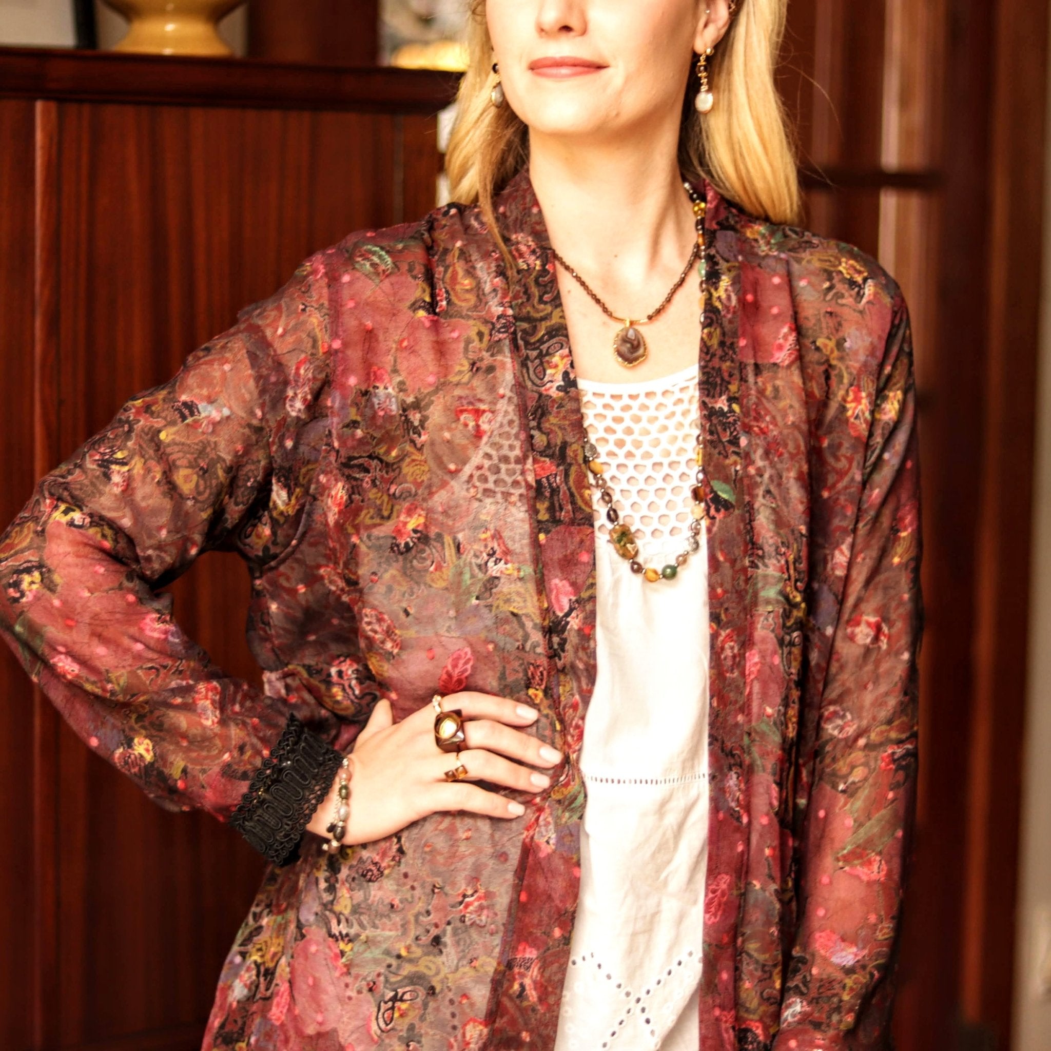 Dark Bloom Kimono - Handmade Jewellery - i am boho