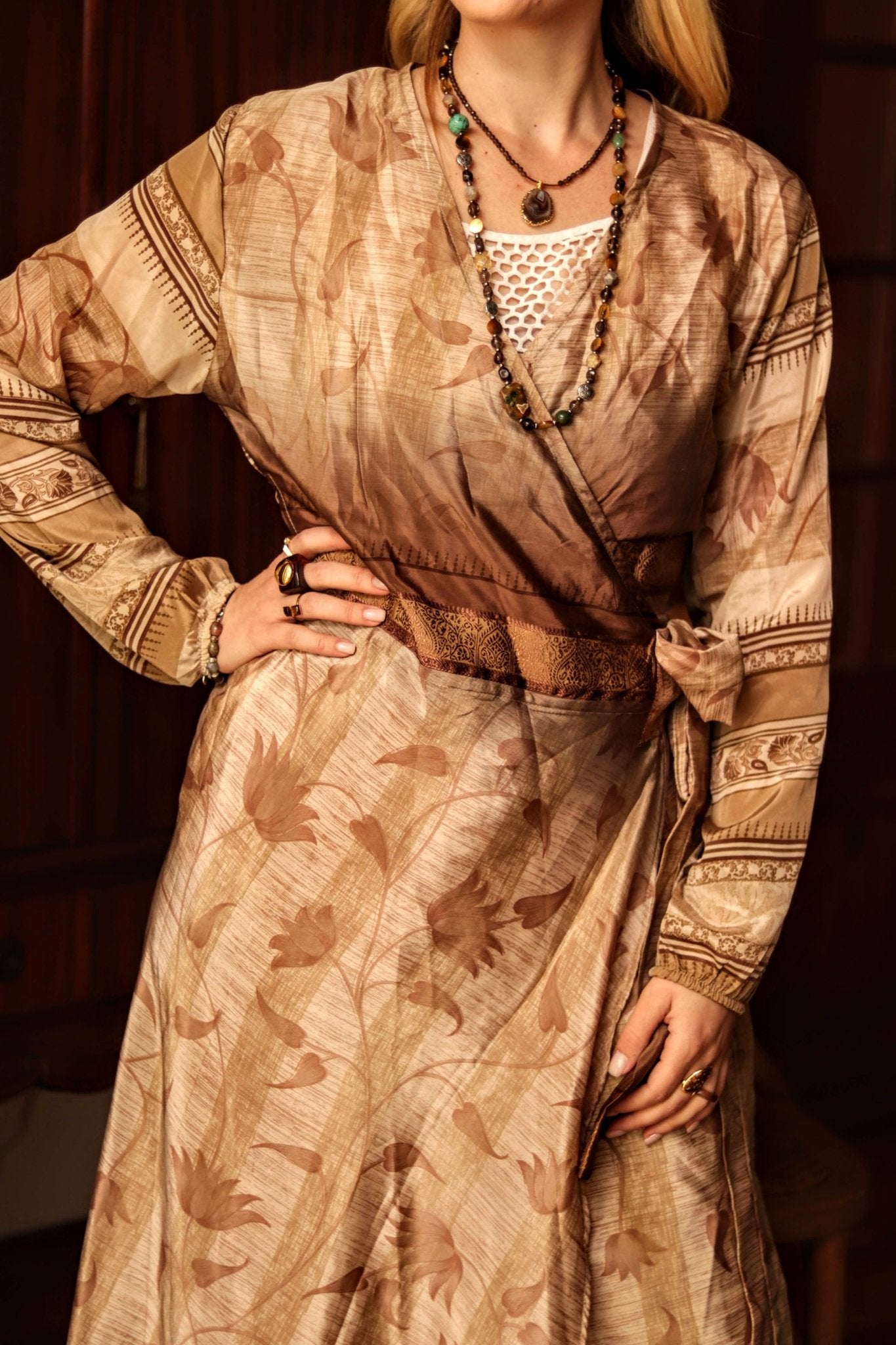 Dust - Kissed Wrap Dress - Handmade Jewellery - i am boho