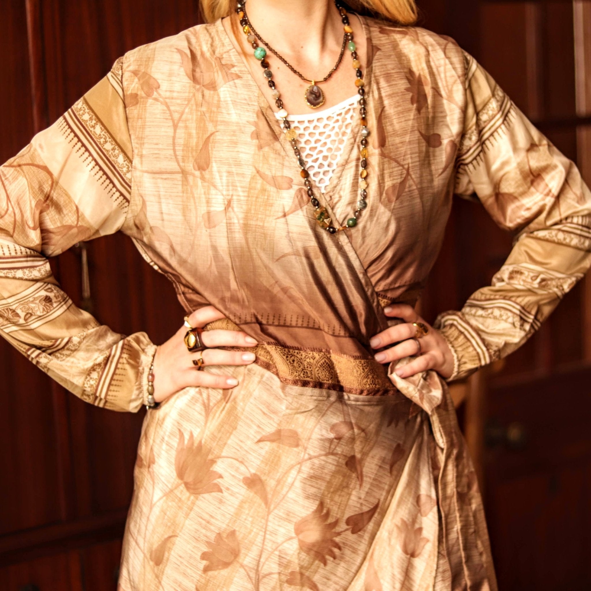 Dust - Kissed Wrap Dress - Handmade Jewellery - i am boho