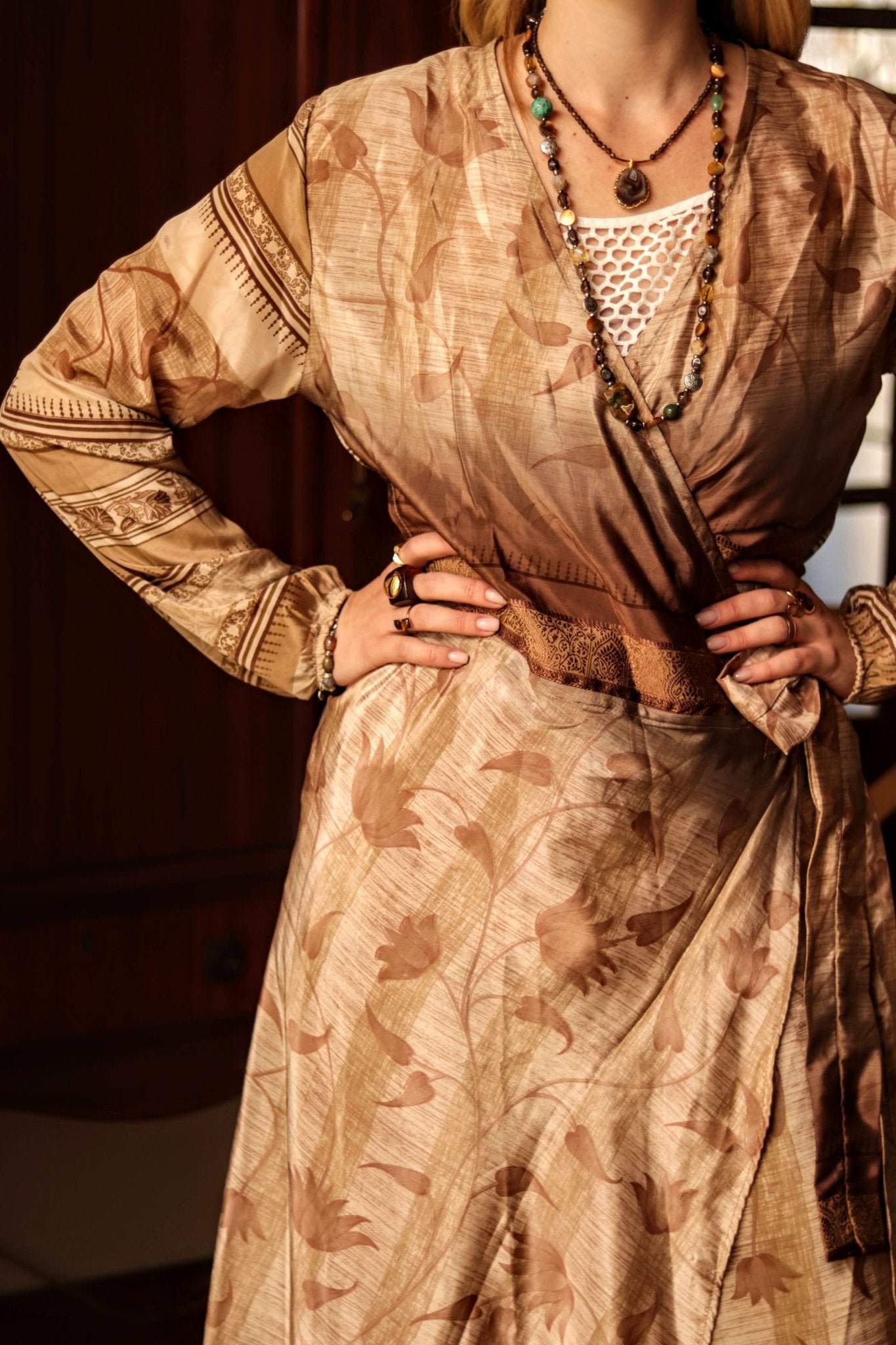 Dust - Kissed Wrap Dress - Handmade Jewellery - i am boho