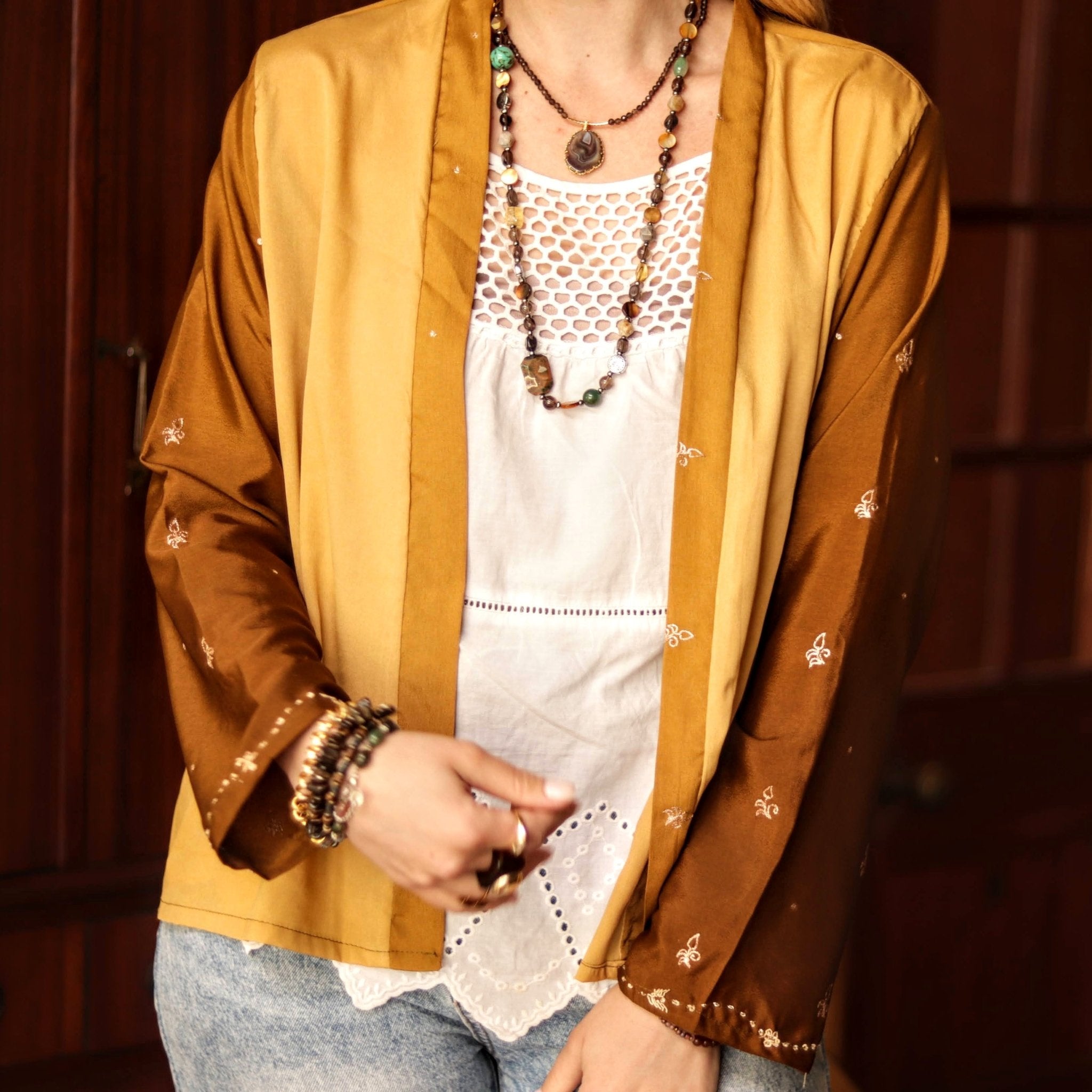 Dusk & Sand Silk Jacket - Handmade Jewellery - i am boho