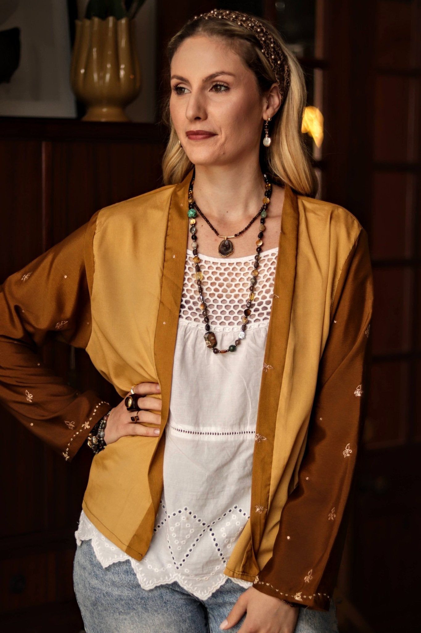 Dusk & Sand Silk Jacket - Handmade Jewellery - i am boho