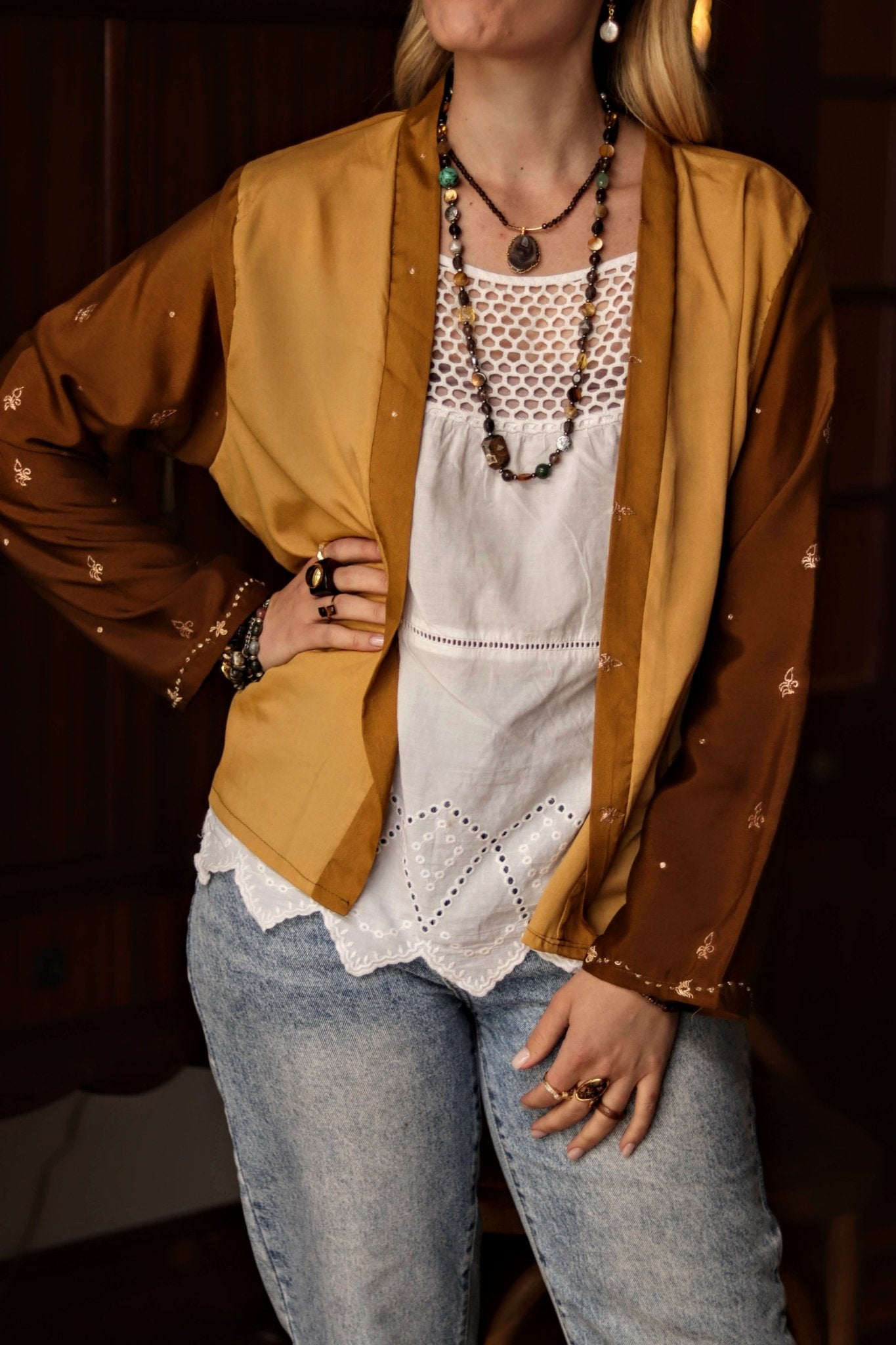 Dusk & Sand Silk Jacket - Handmade Jewellery - i am boho