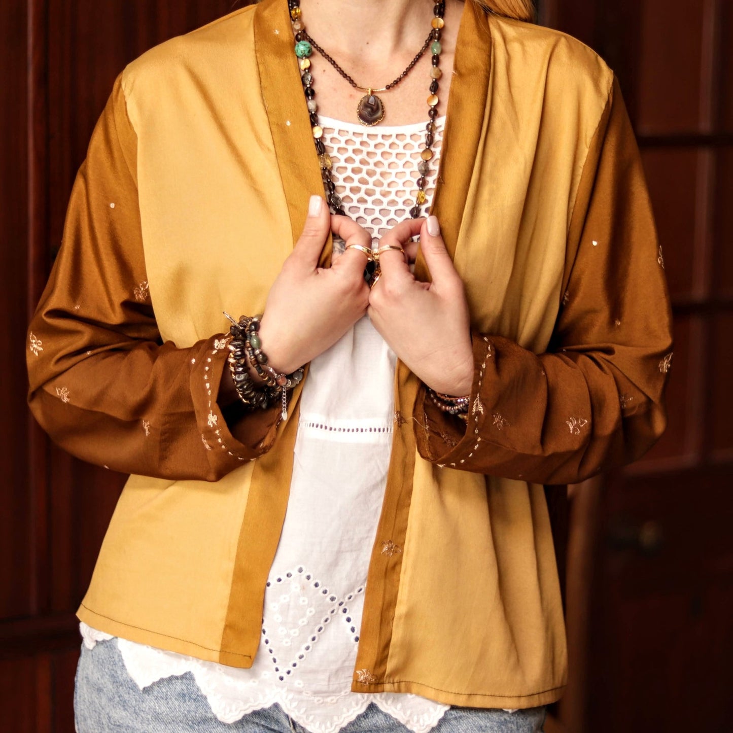 Dusk & Sand Silk Jacket - Handmade Jewellery - i am boho