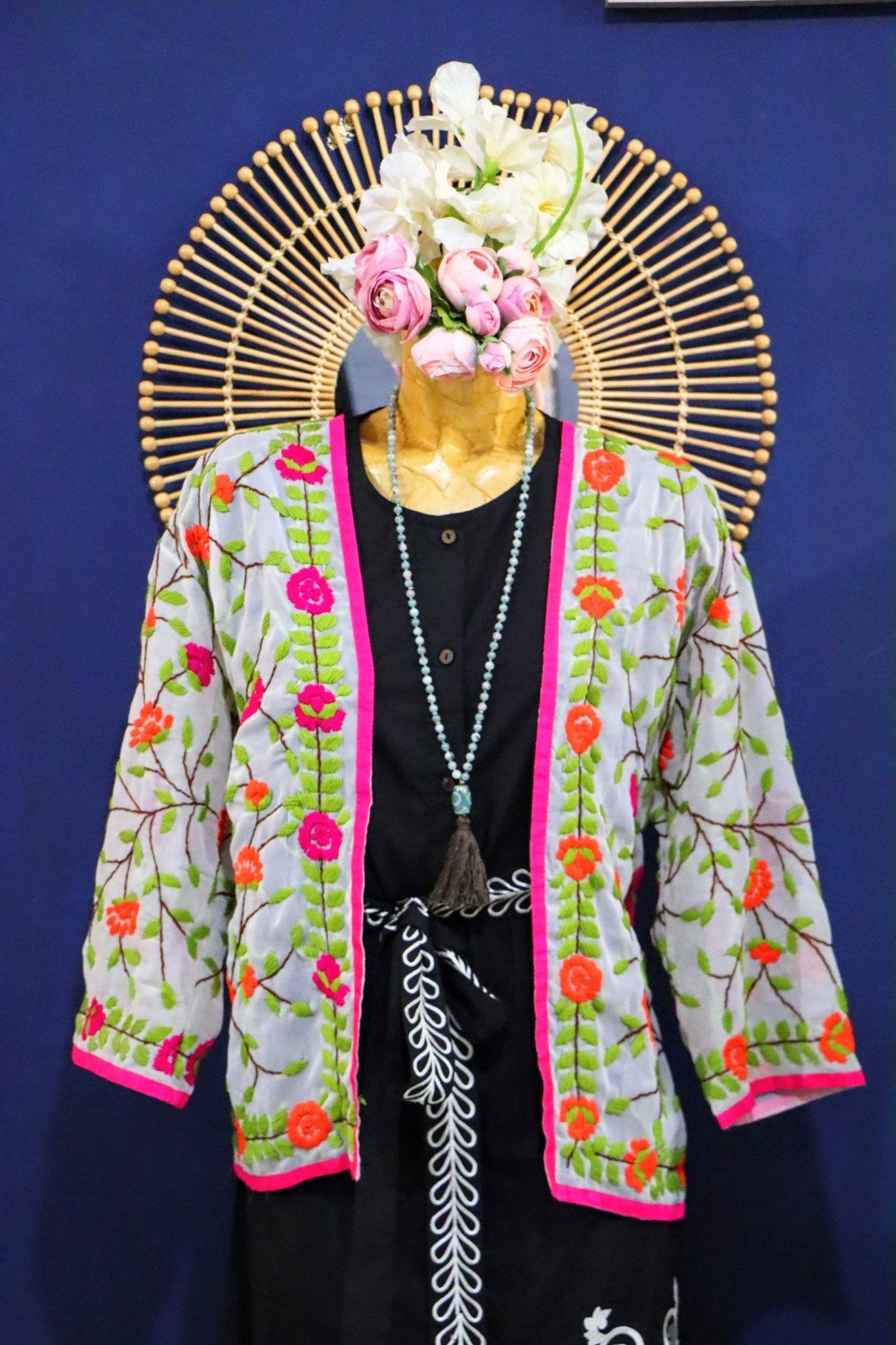 Phulkari in Bright Pink & Orange - Handmade Jewellery - i am boho