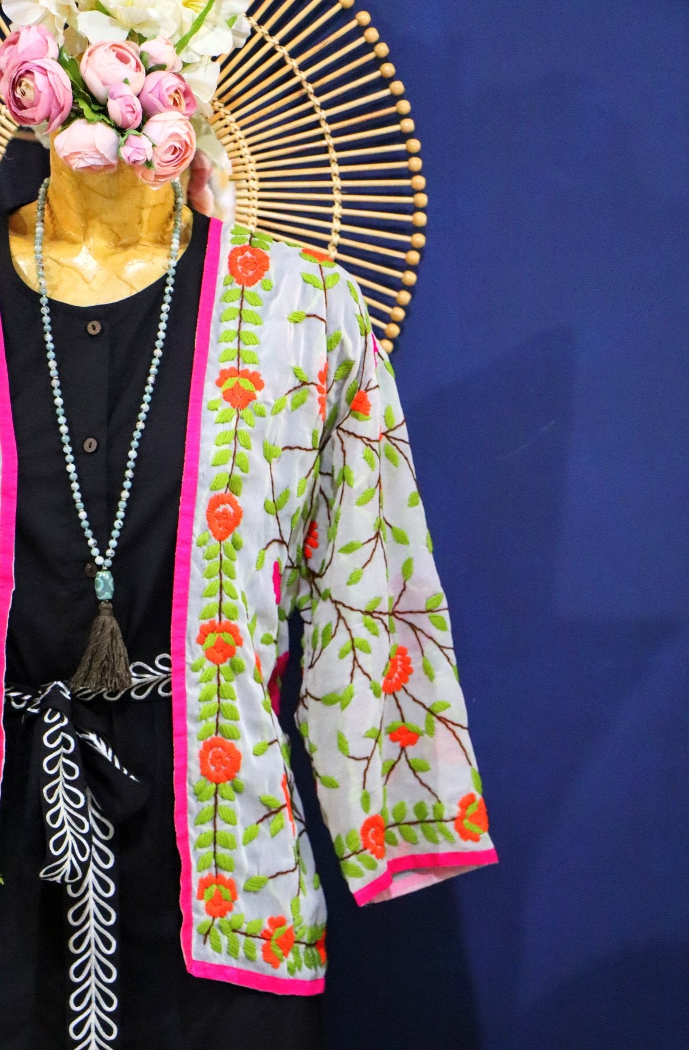 Phulkari in Bright Pink & Orange - Handmade Jewellery - i am boho