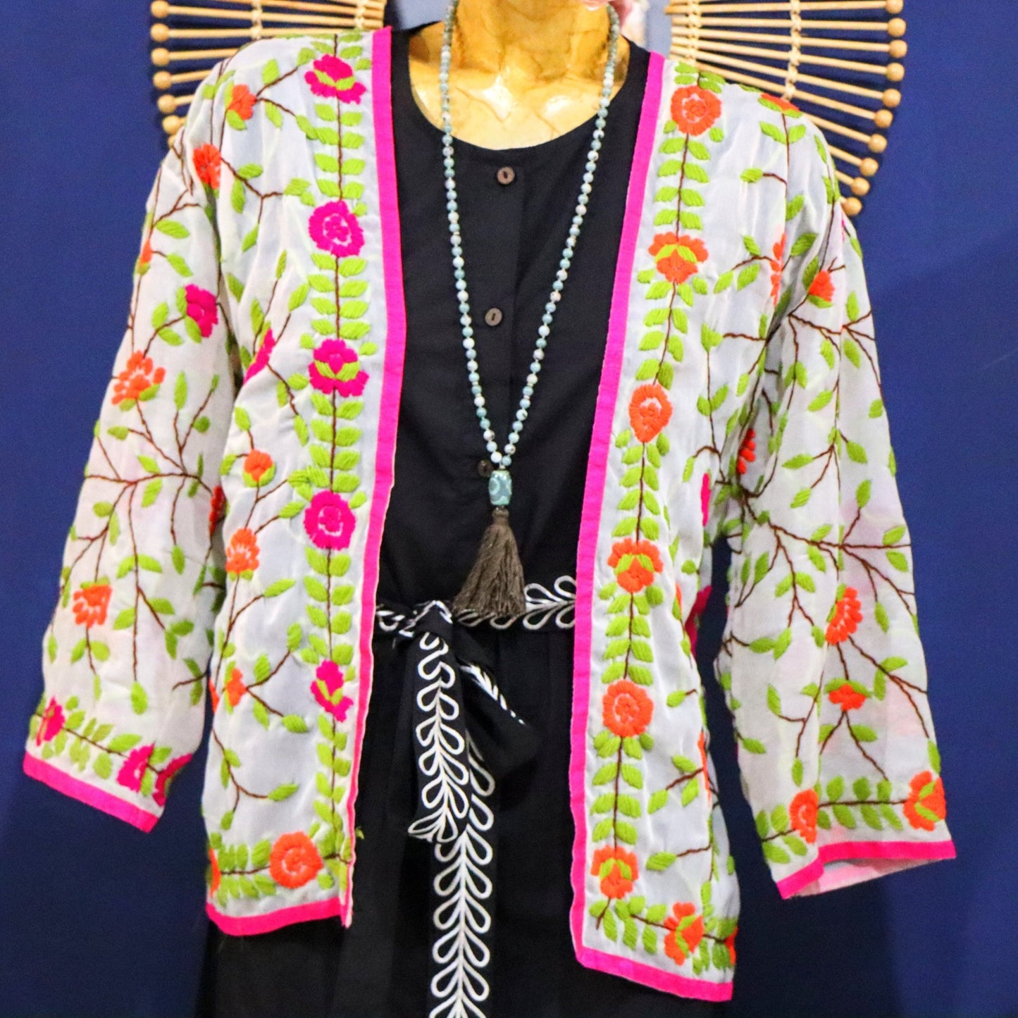 Phulkari in Bright Pink & Orange - Handmade Jewellery - i am boho