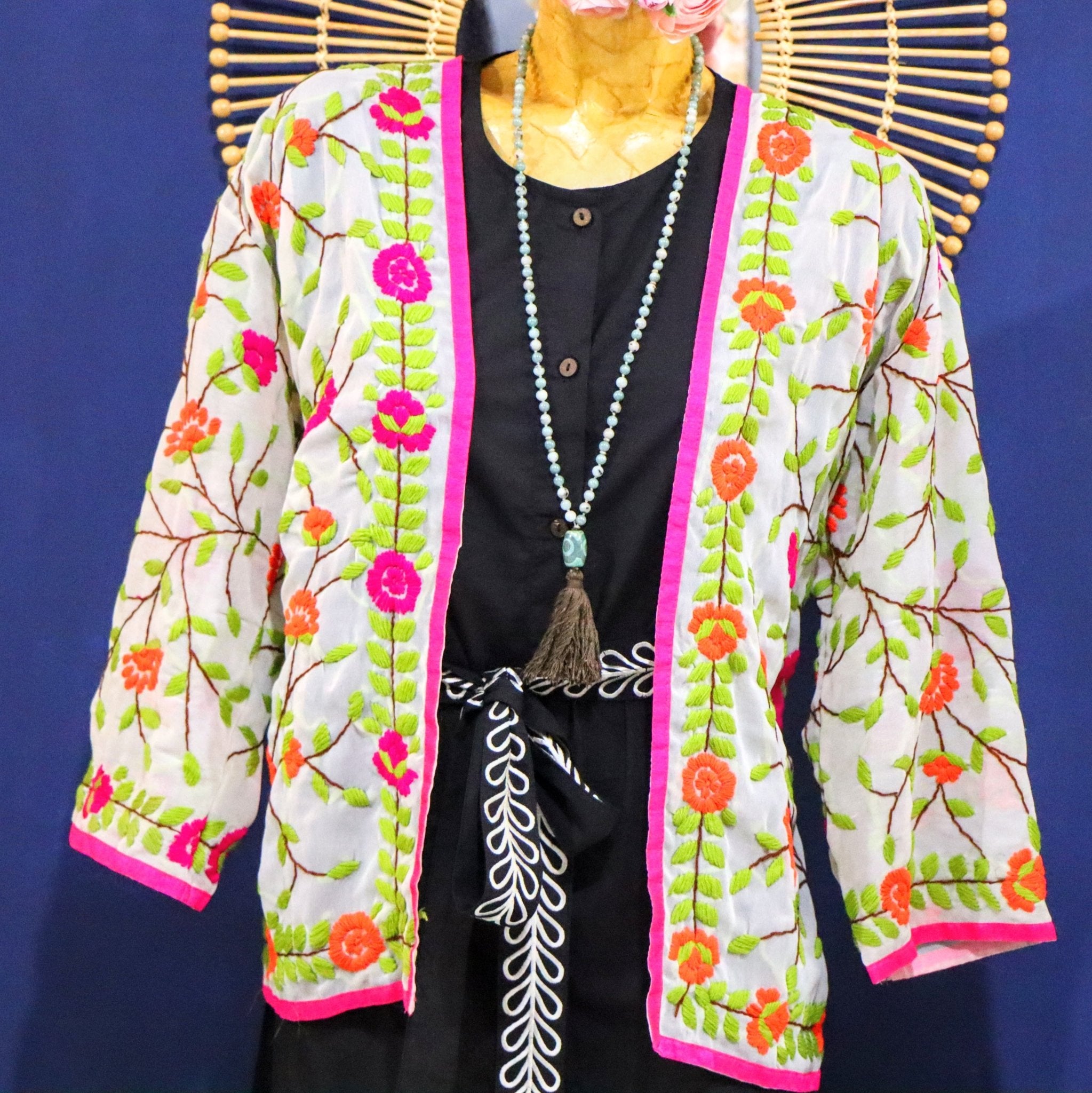 Phulkari in Bright Pink & Orange - Handmade Jewellery - i am boho