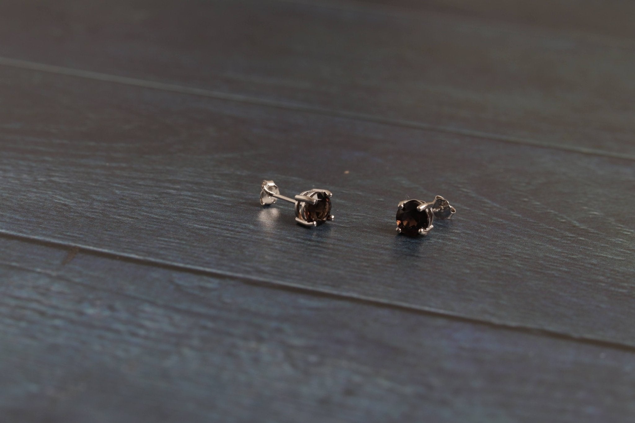 Smokey Stone Studs - Handmade Jewellery - i am boho