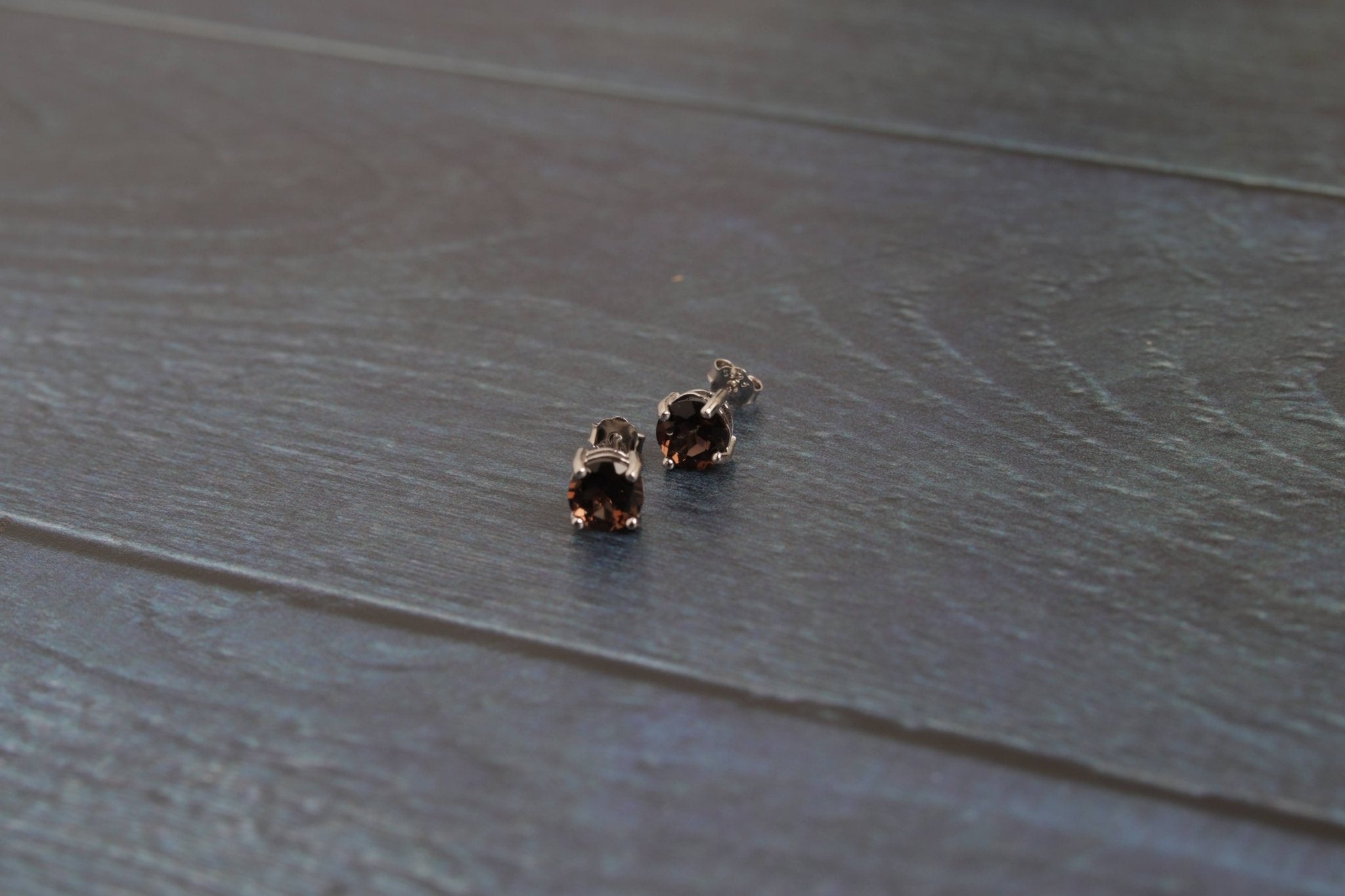 Smokey Stone Studs - Handmade Jewellery - i am boho