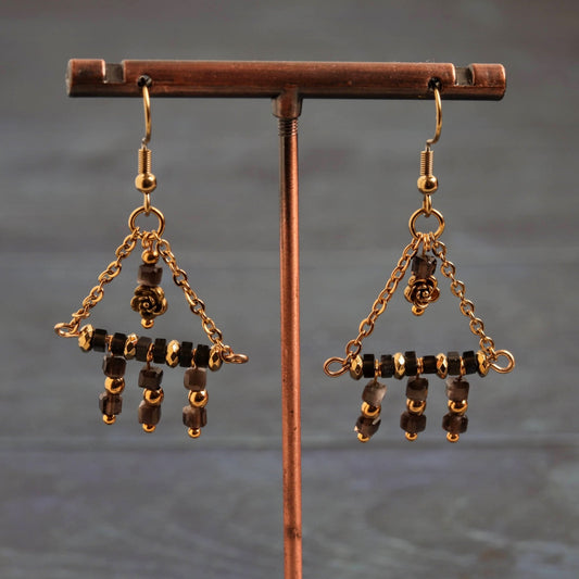 Smokey Rose Earrings - Handmade Jewellery - i am boho