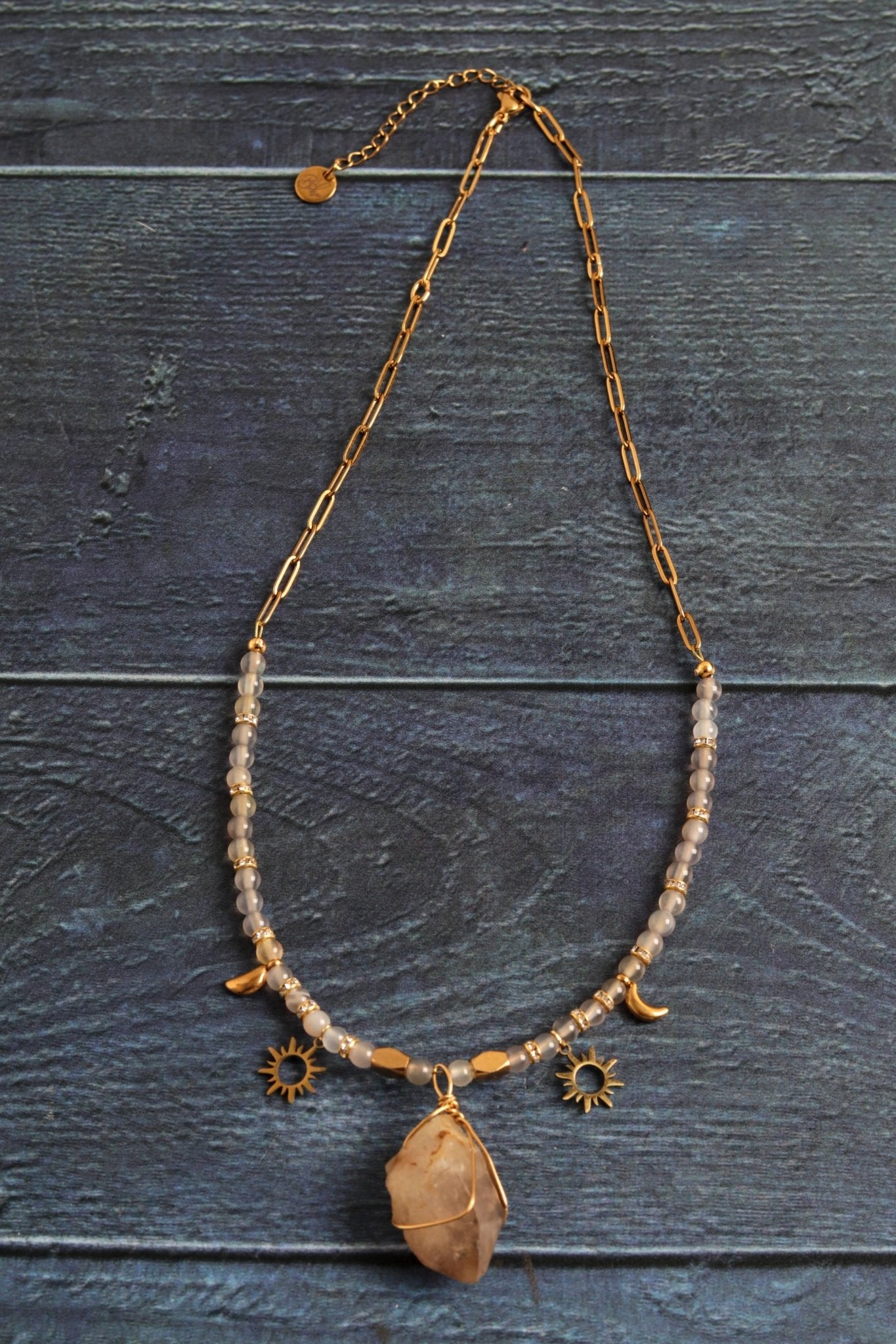 Raw Moon & Sun Necklace - Handmade Jewellery - i am boho