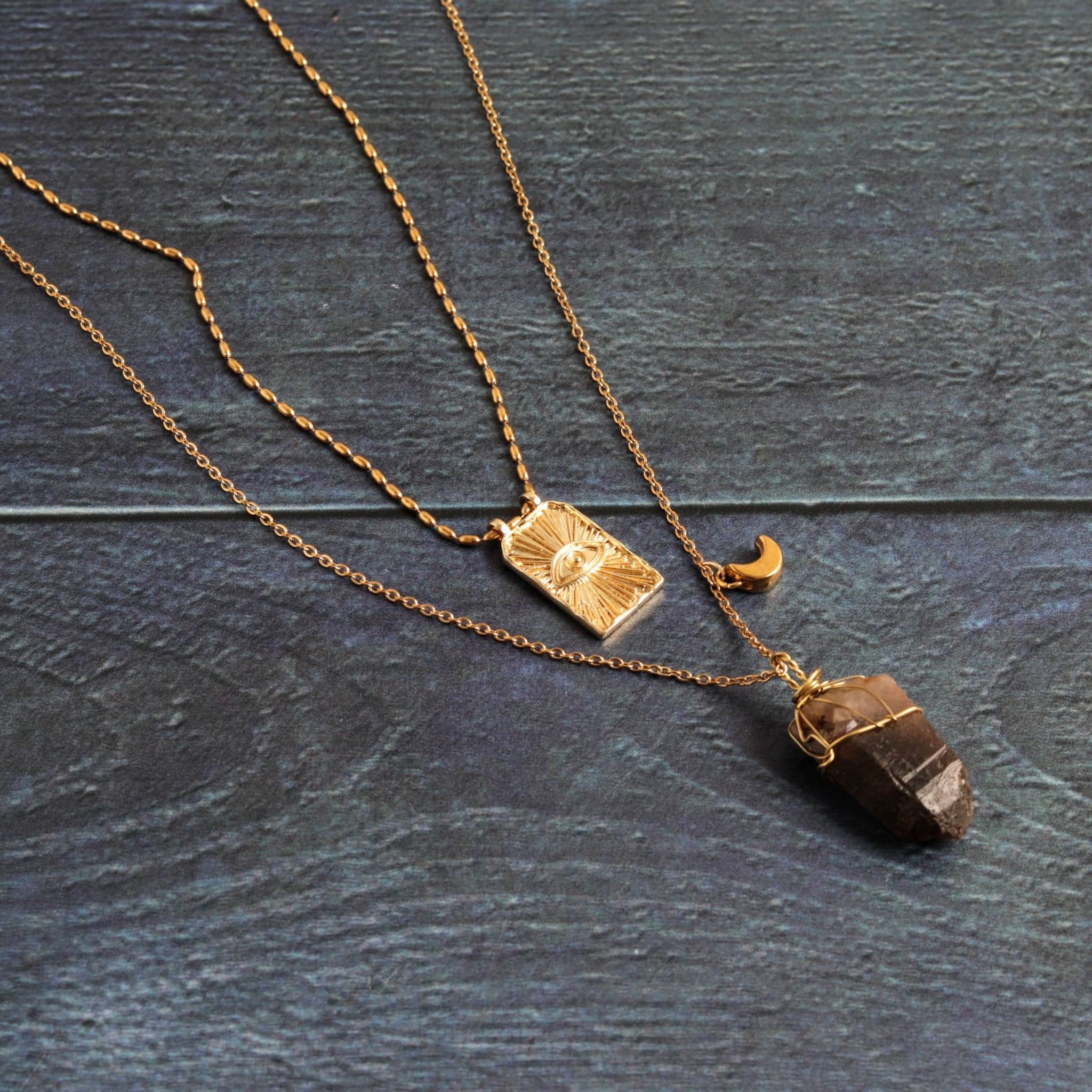 Mystic Eye Dual Layer Necklace - Handmade Jewellery - i am boho