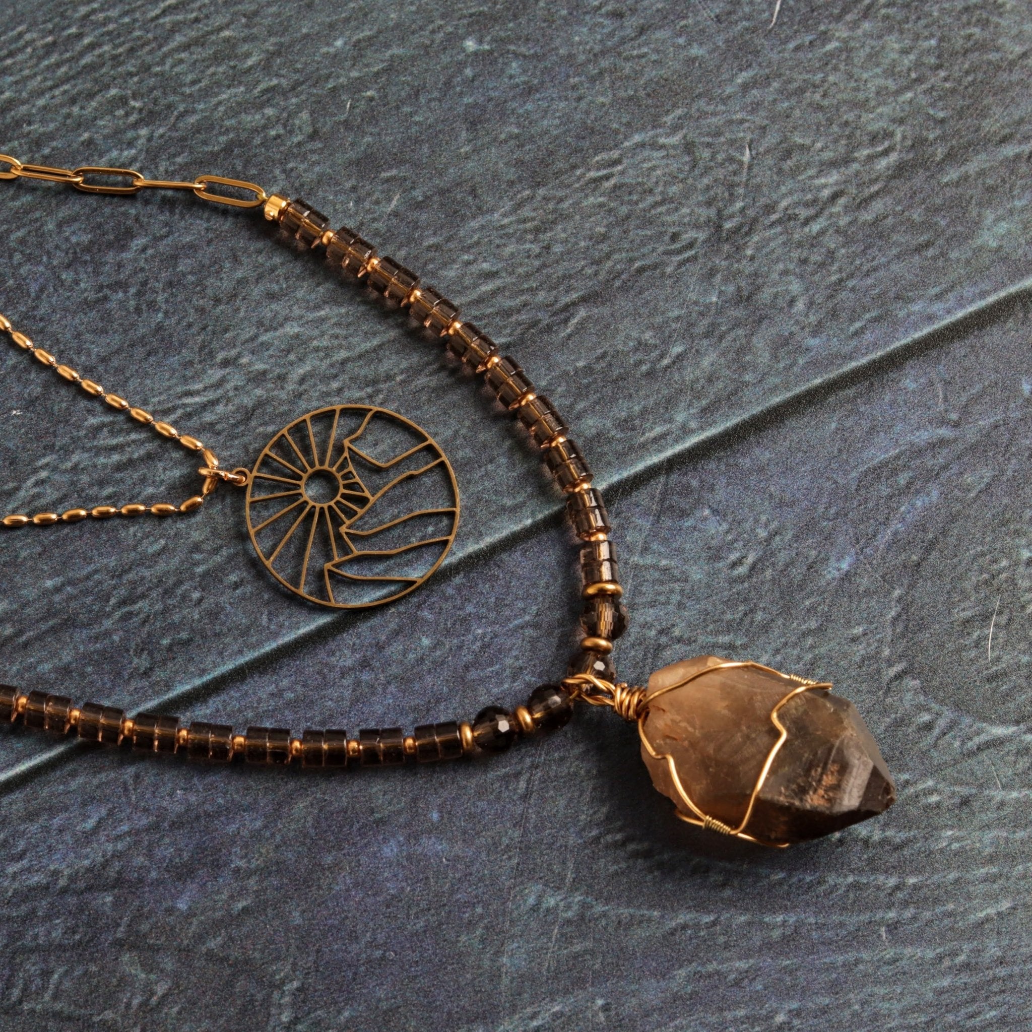 Ash & Gold Layered Necklace - Handmade Jewellery - i am boho