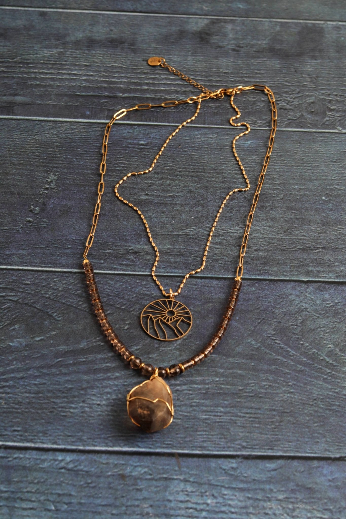 Ash & Gold Layered Necklace - Handmade Jewellery - i am boho