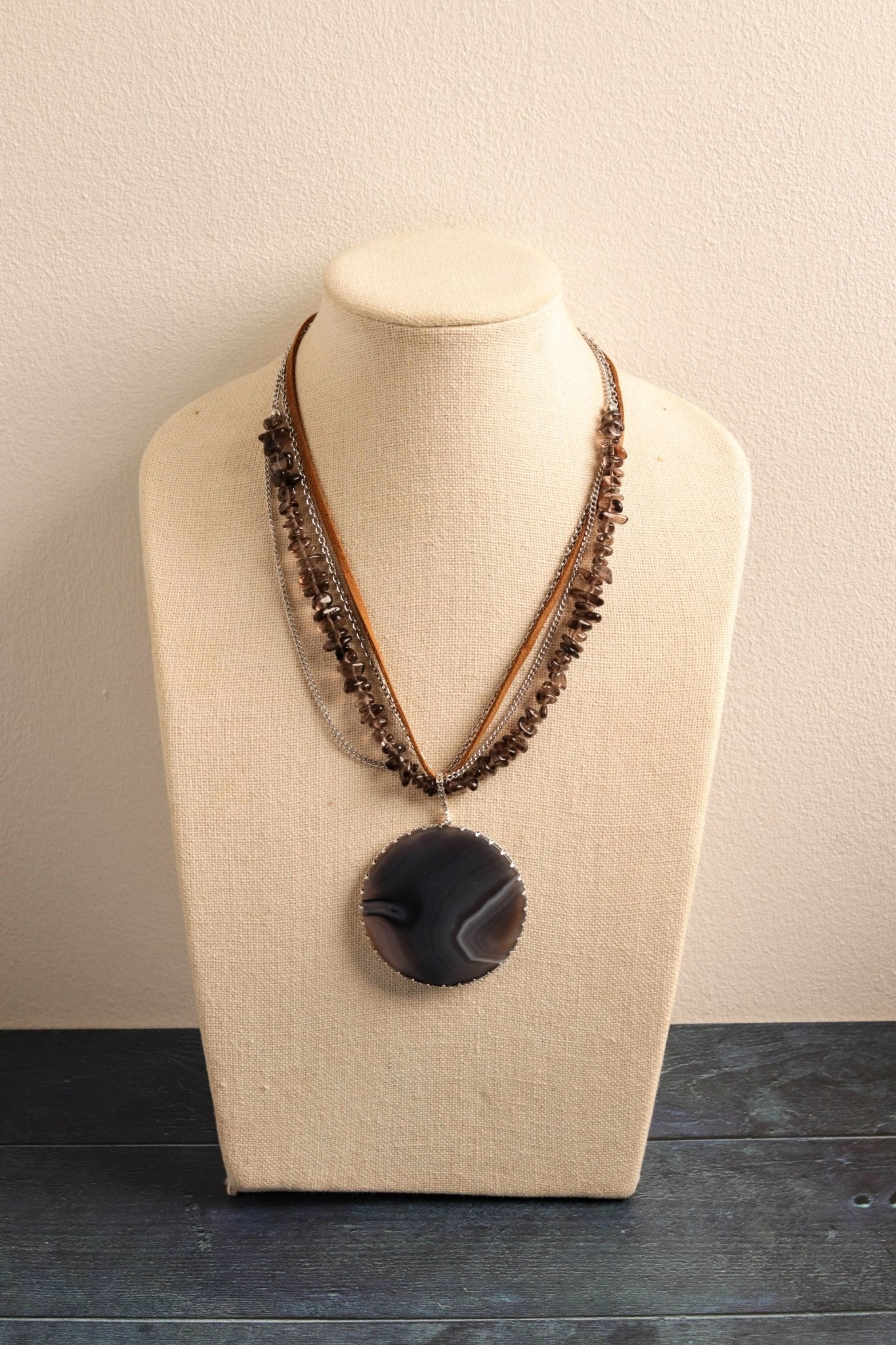Raw Earth Agate Necklace - Handmade Jewellery - i am boho