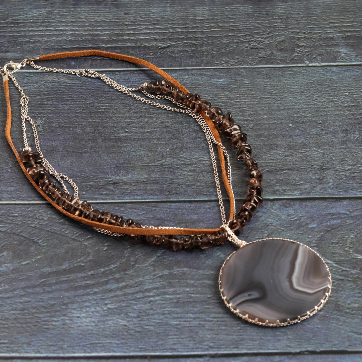 Raw Earth Agate Necklace - Handmade Jewellery - i am boho