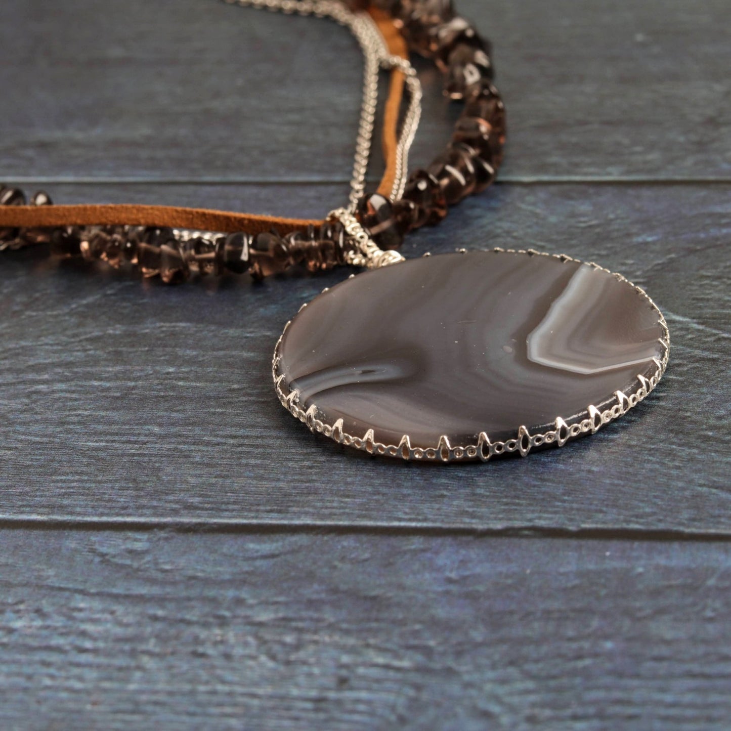 Raw Earth Agate Necklace - Handmade Jewellery - i am boho