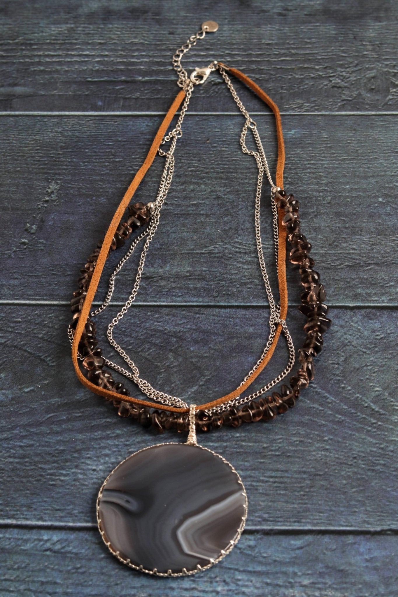 Raw Earth Agate Necklace - Handmade Jewellery - i am boho
