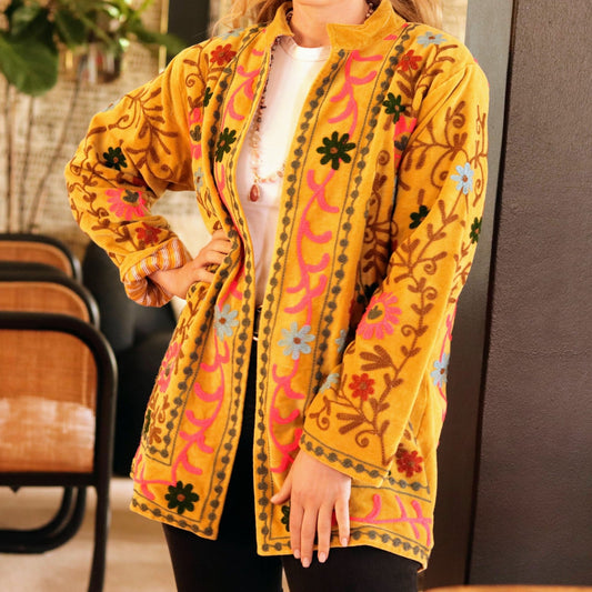 Velvet Mid Length Mustard - Handmade Jewellery - i am boho