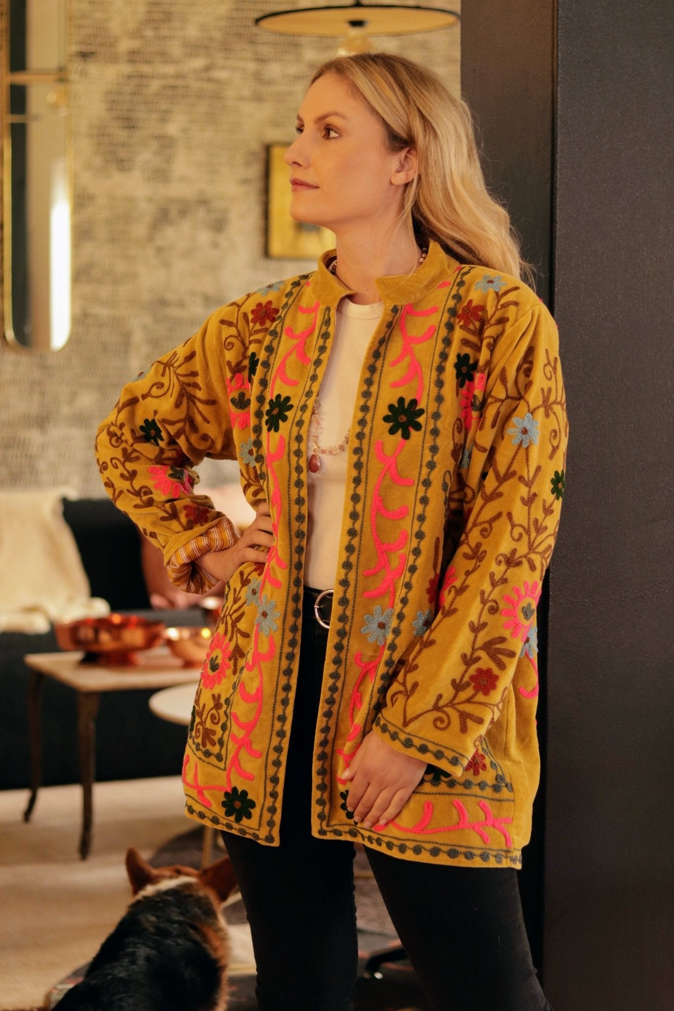 Velvet Mid Length Mustard