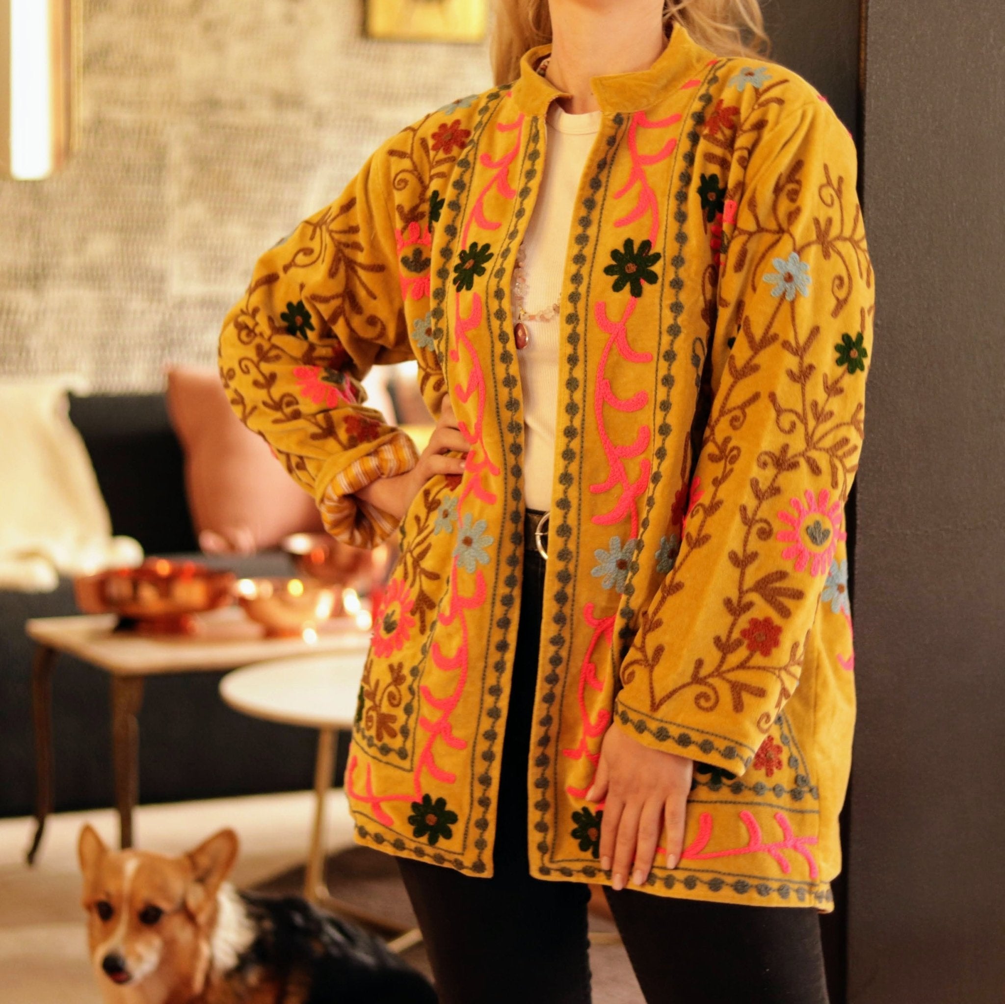 Velvet Mid Length Mustard