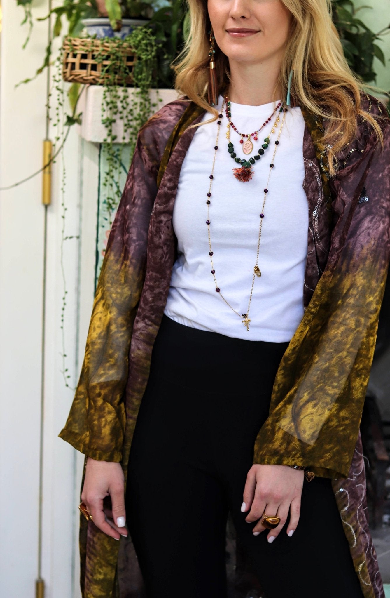 Olive Jungle Wrap Kimono