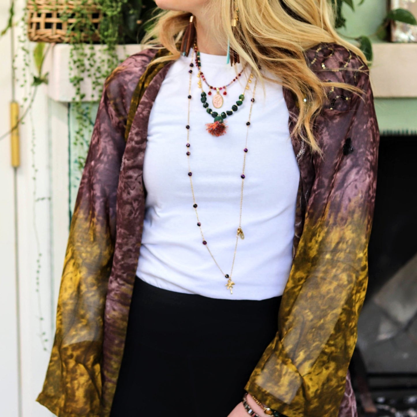 Olive Jungle Wrap Kimono