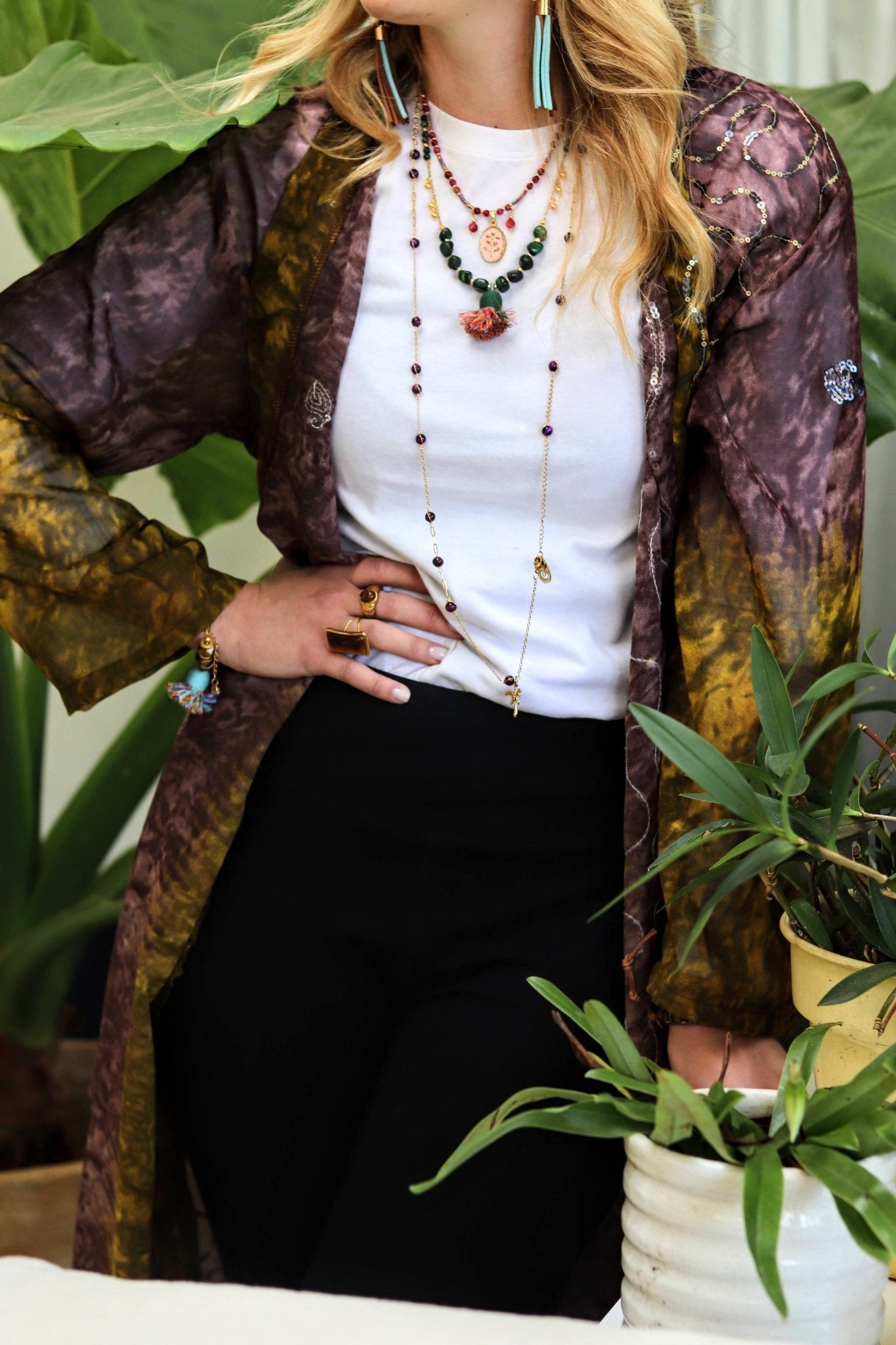 Olive Jungle Wrap Kimono