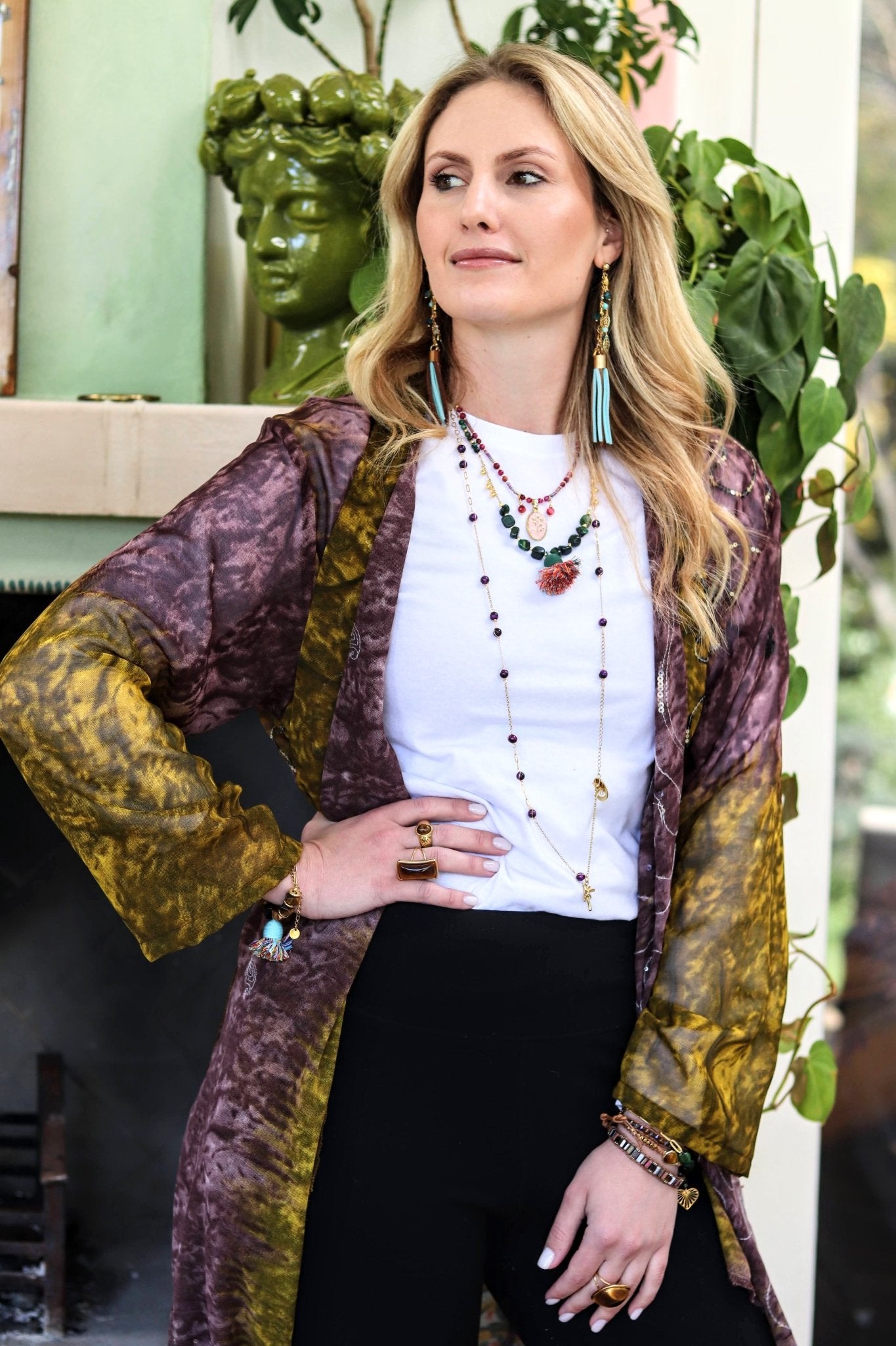 Olive Jungle Wrap Kimono