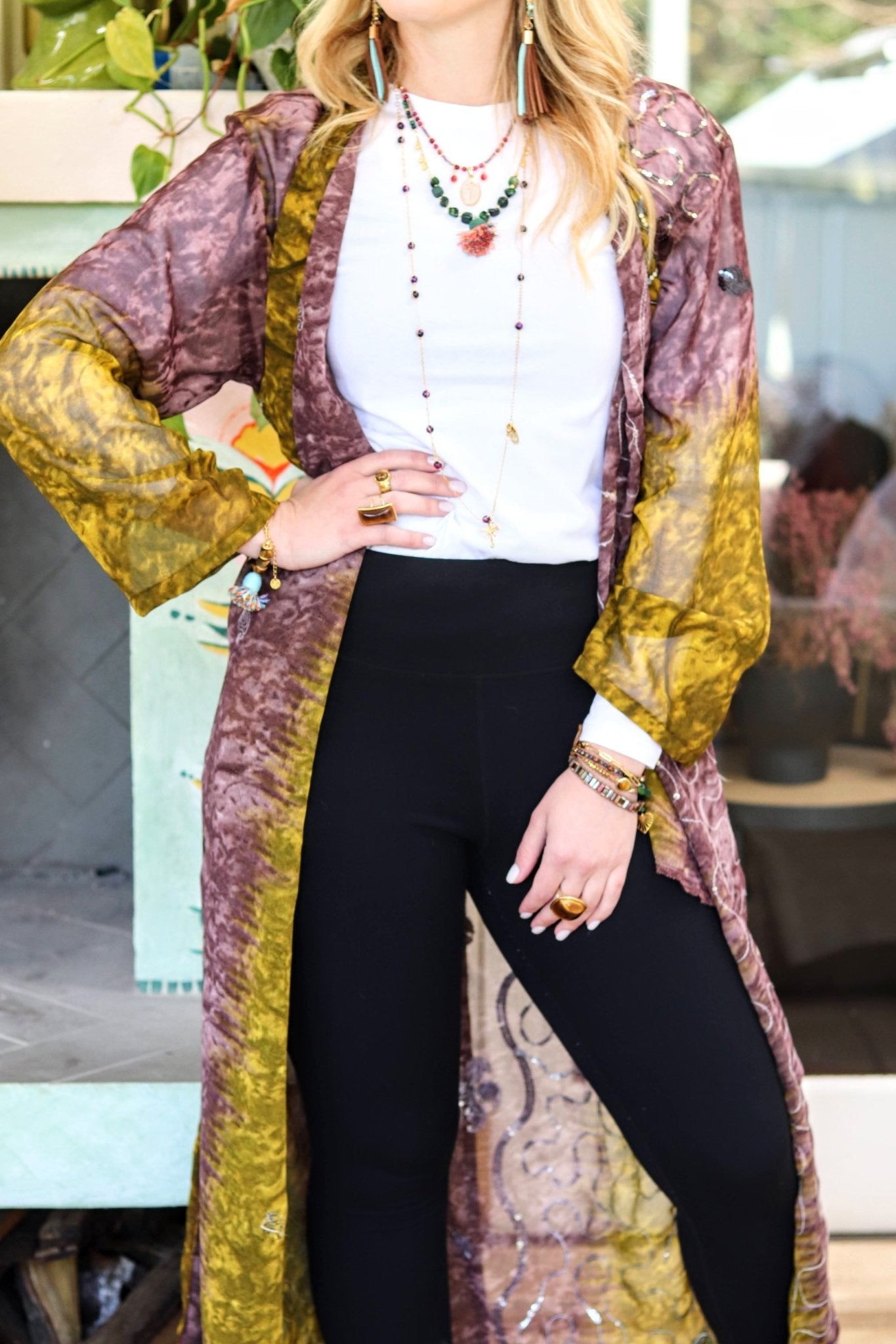 Olive Jungle Wrap Kimono