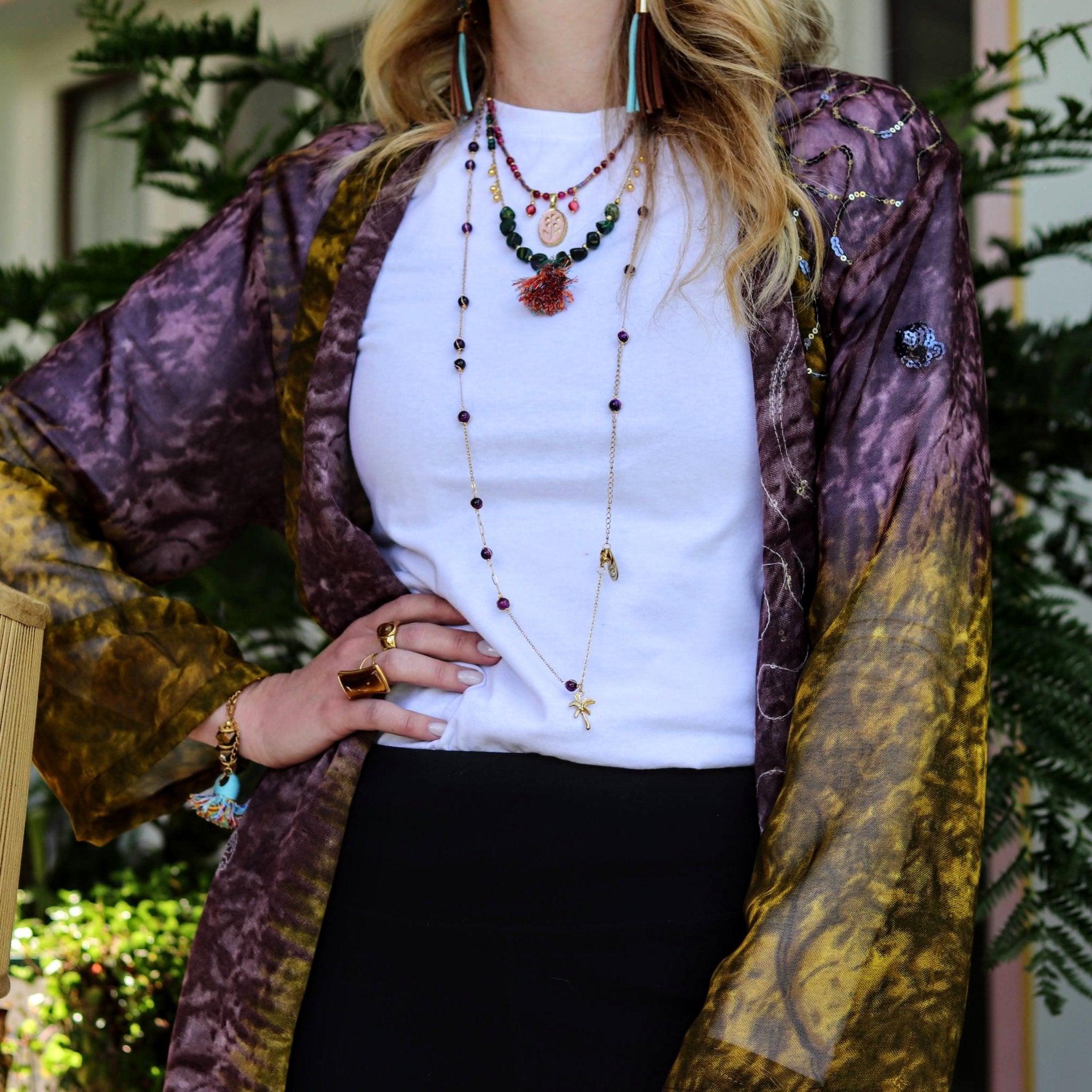 Olive Jungle Wrap Kimono