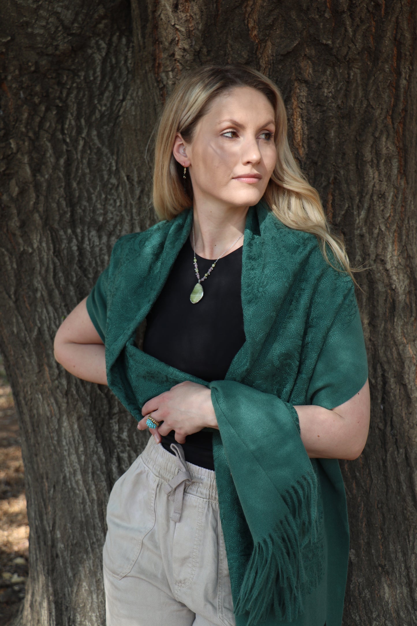Cashmere Pashmina in Fern