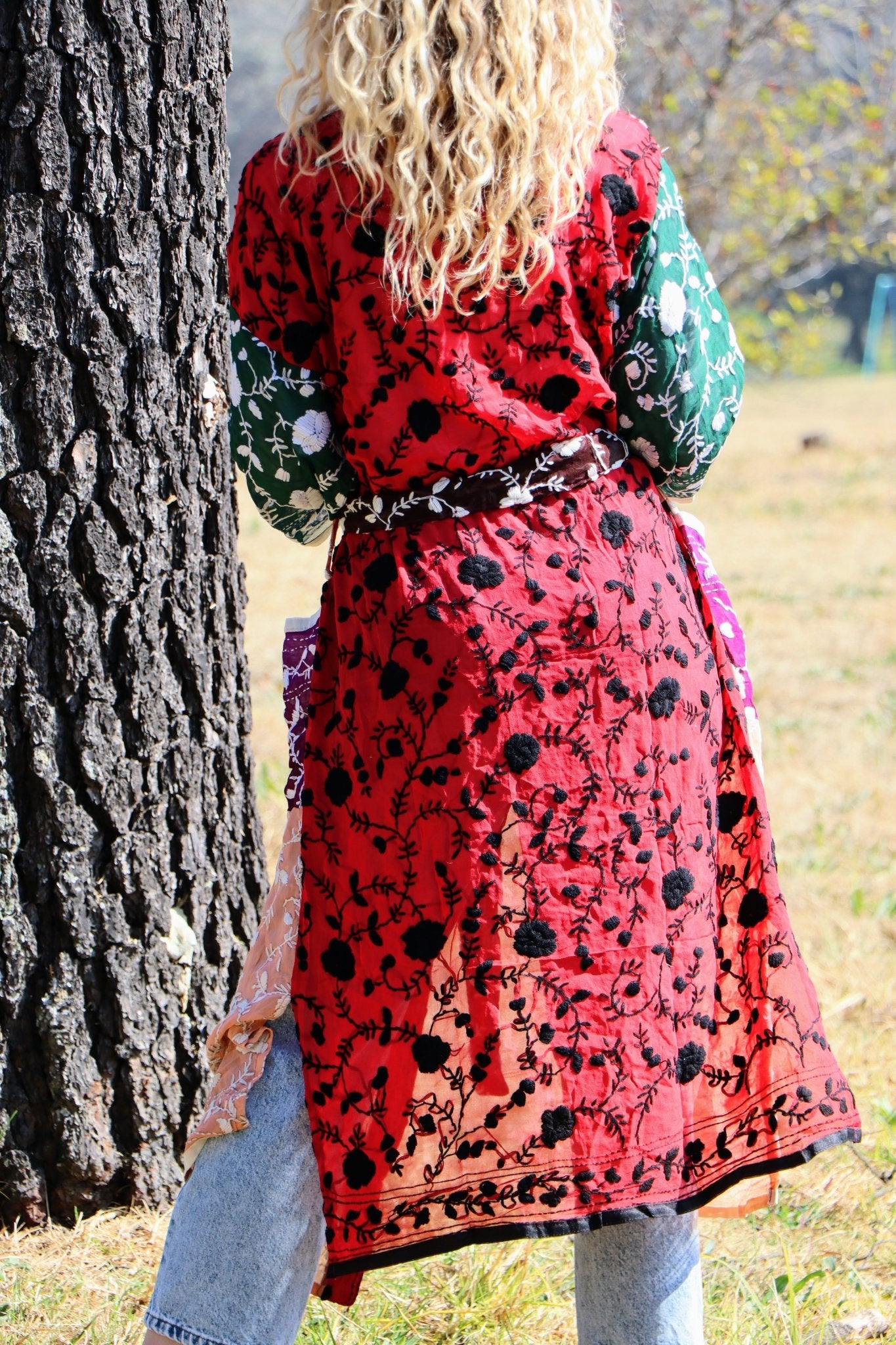 Phulkari Kimono in Patchwork Bloom- Handmade Jewellery - i am boho