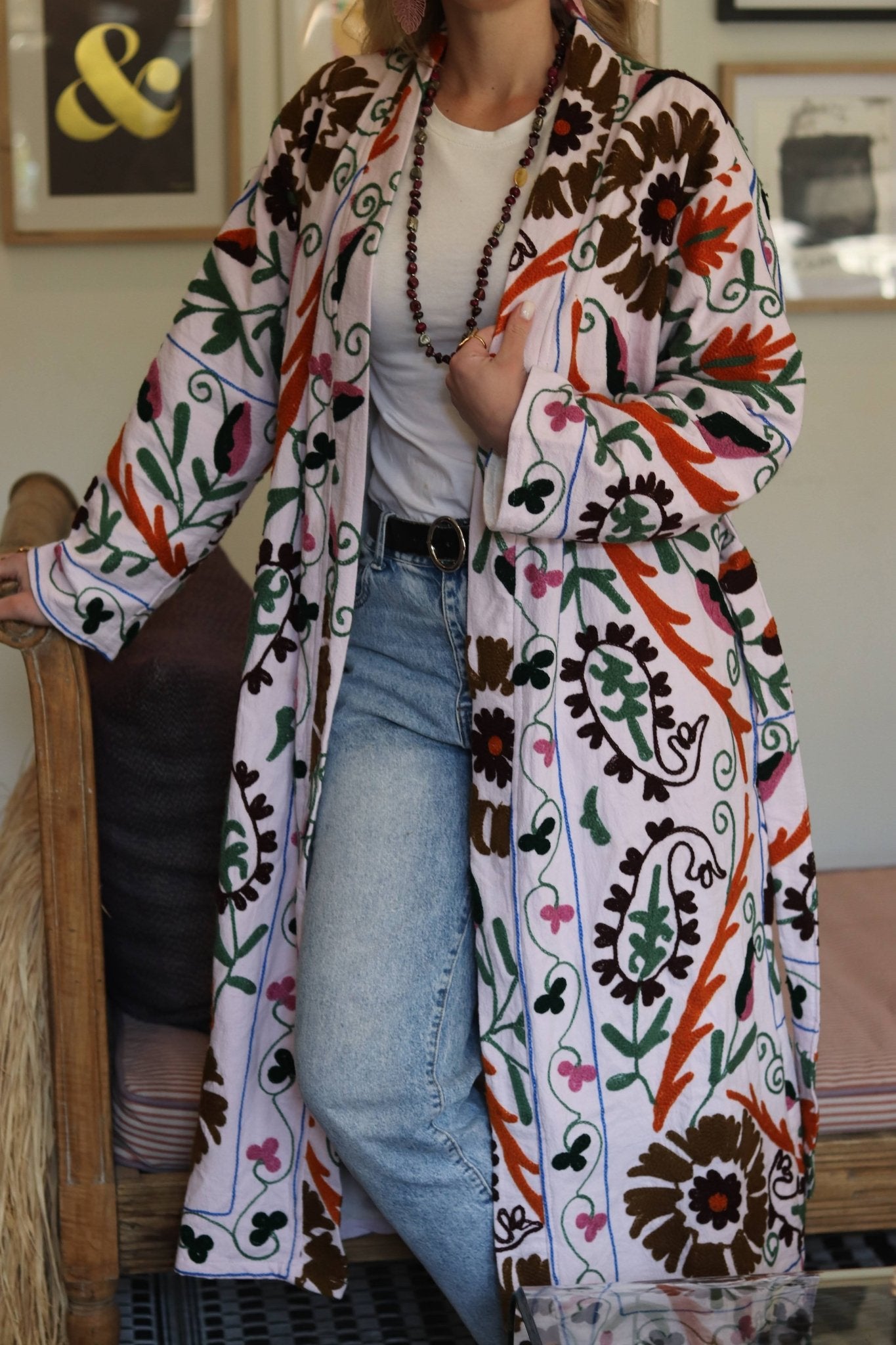 Suzani Coat In Mauve Mist