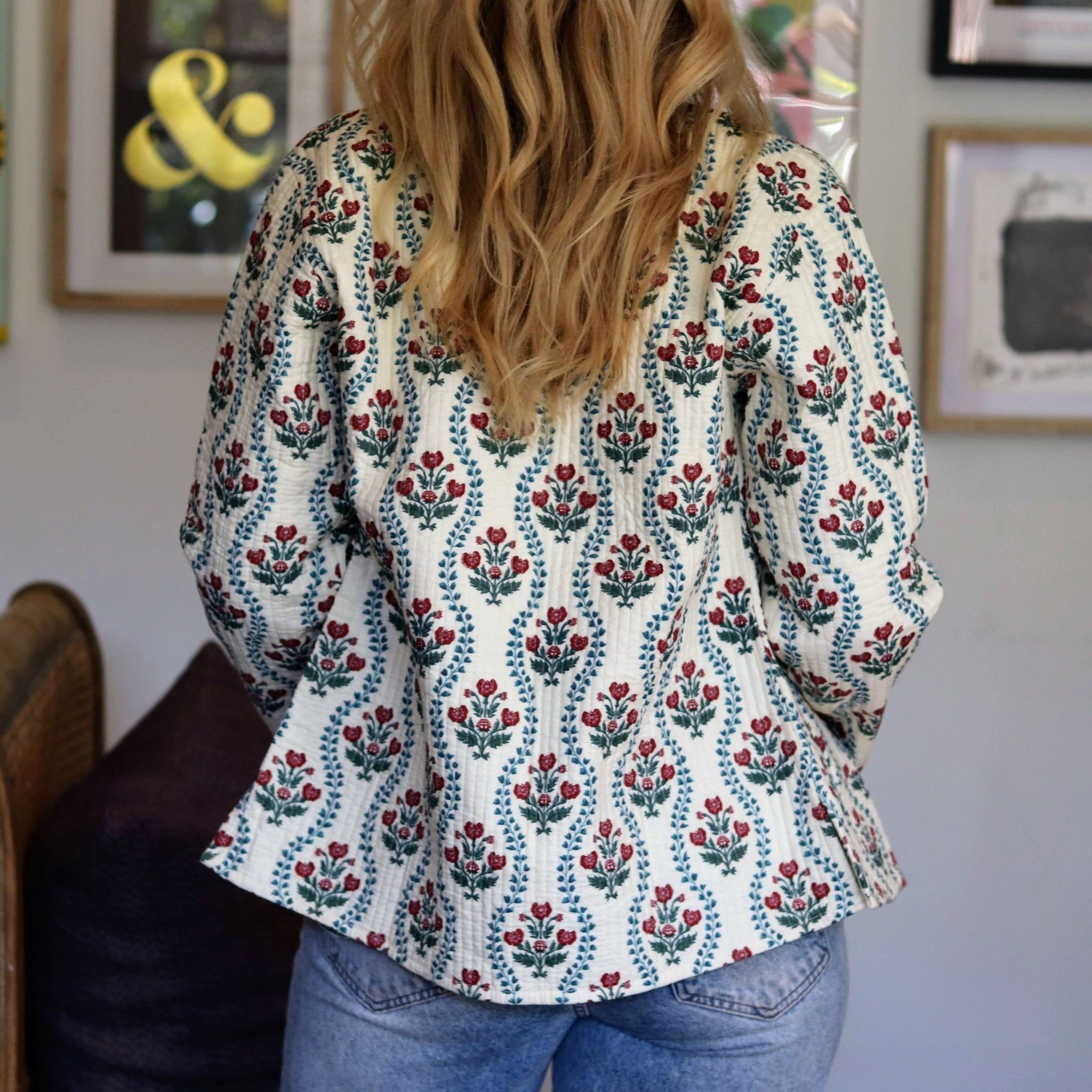 Reversible Quilted Jacket in Vintage Vanilla - Handmade Jewellery - i am boho