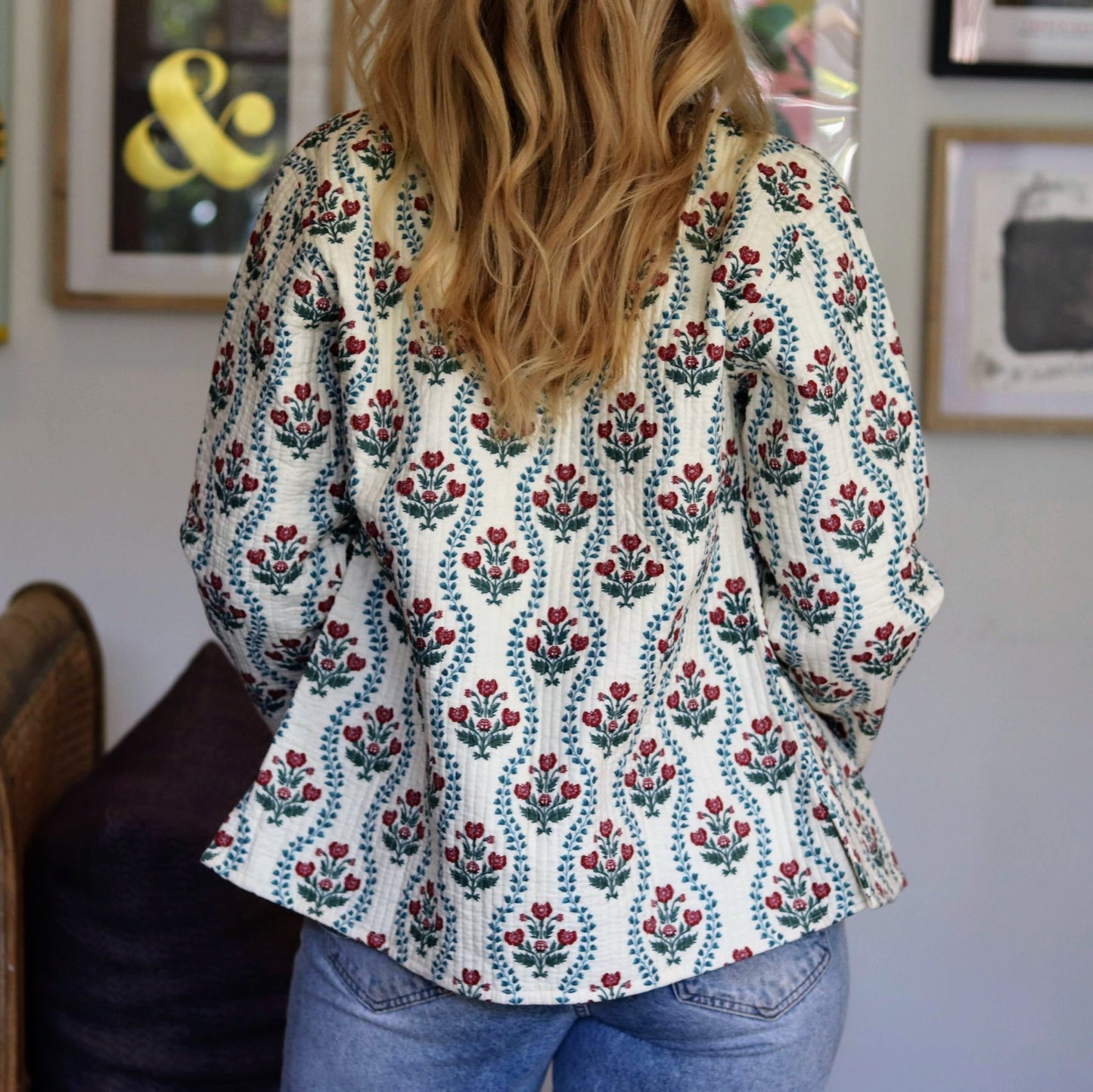 Reversible Quilted Jacket in Vintage Vanilla - Handmade Jewellery - i am boho