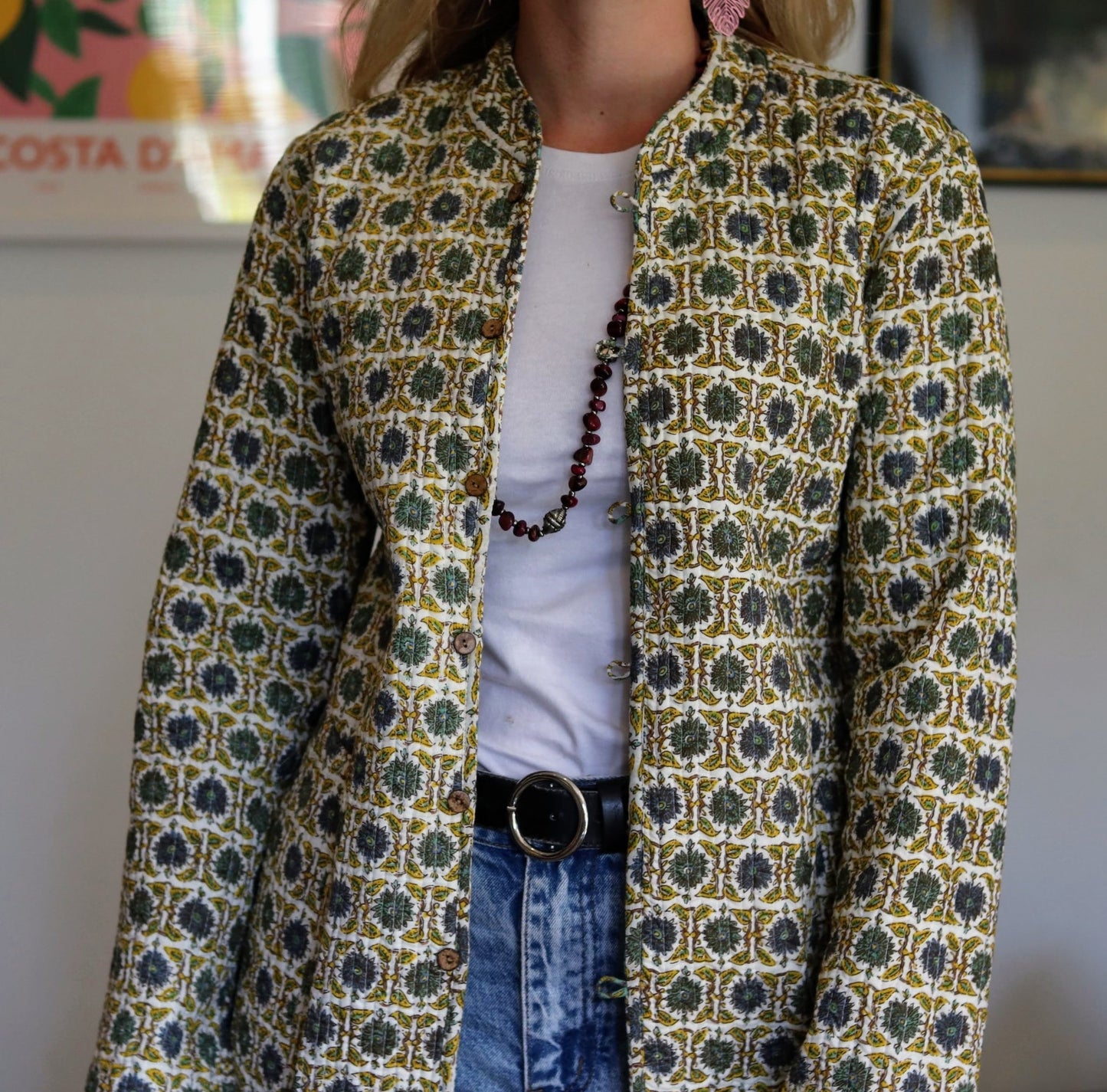 Reversible Quilted Coat in Vintage Turquoise - Handmade Jewellery - i am boho